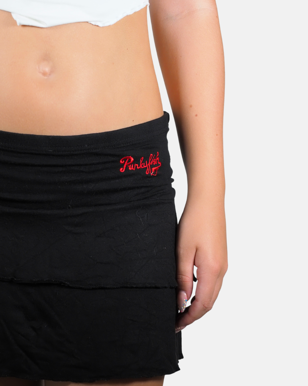 Black Layered Mini Skirt by PUNKYFISH