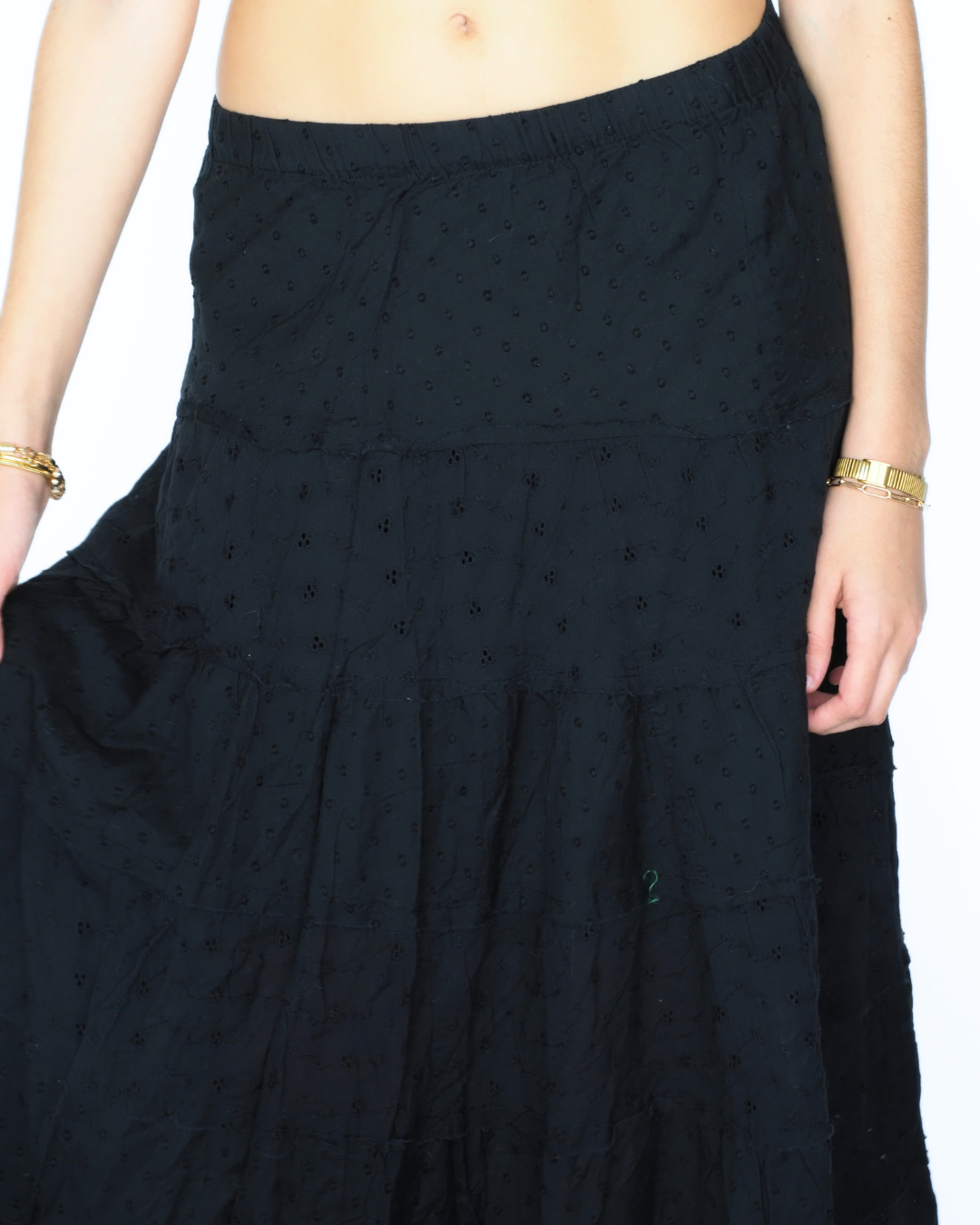 Black Tiered Maxi Skirt – Gina