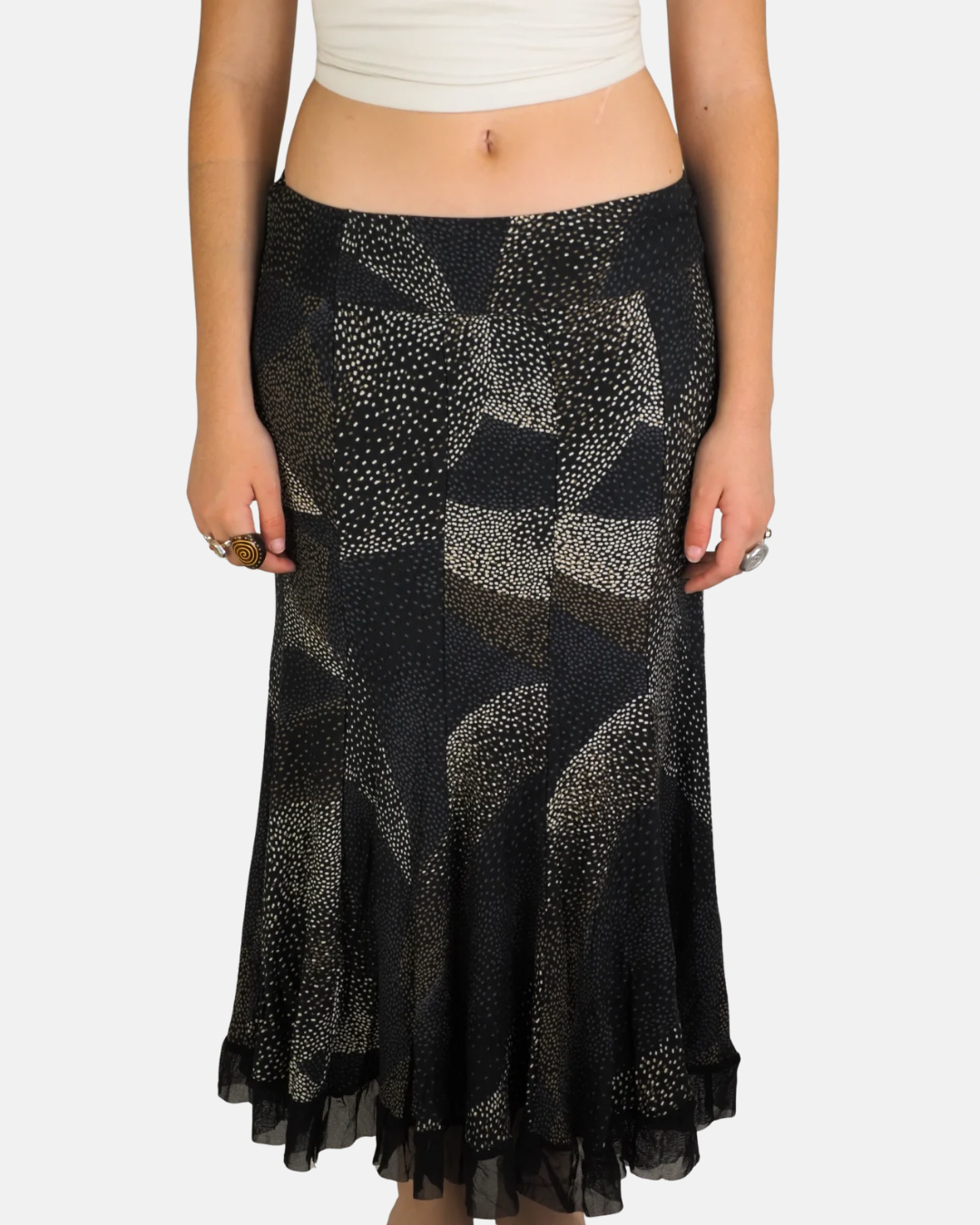 Y2K Abstract Print Multi Coloured Maxi Skirt
