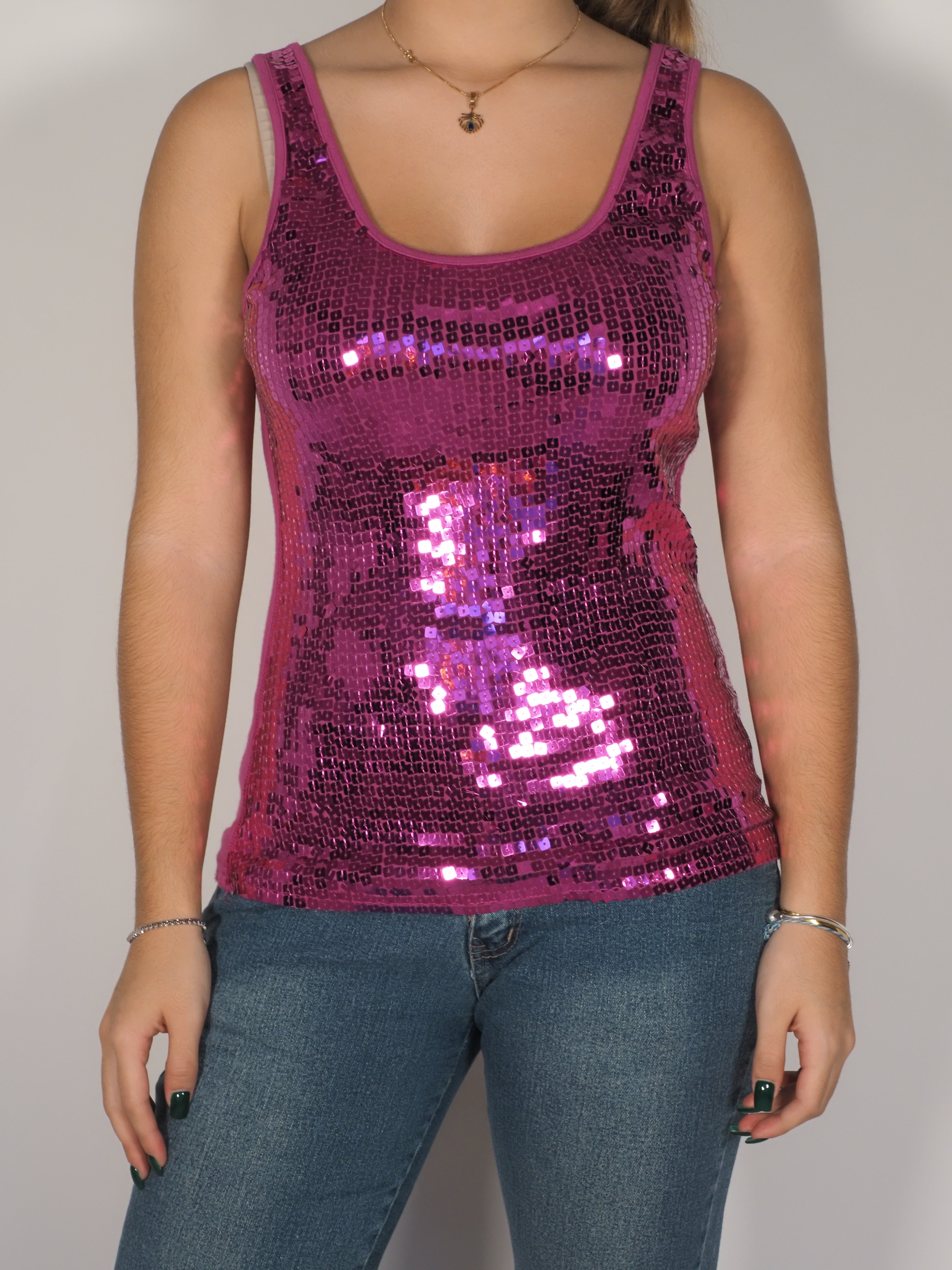 Motivi Fuchsia Sequin Tank