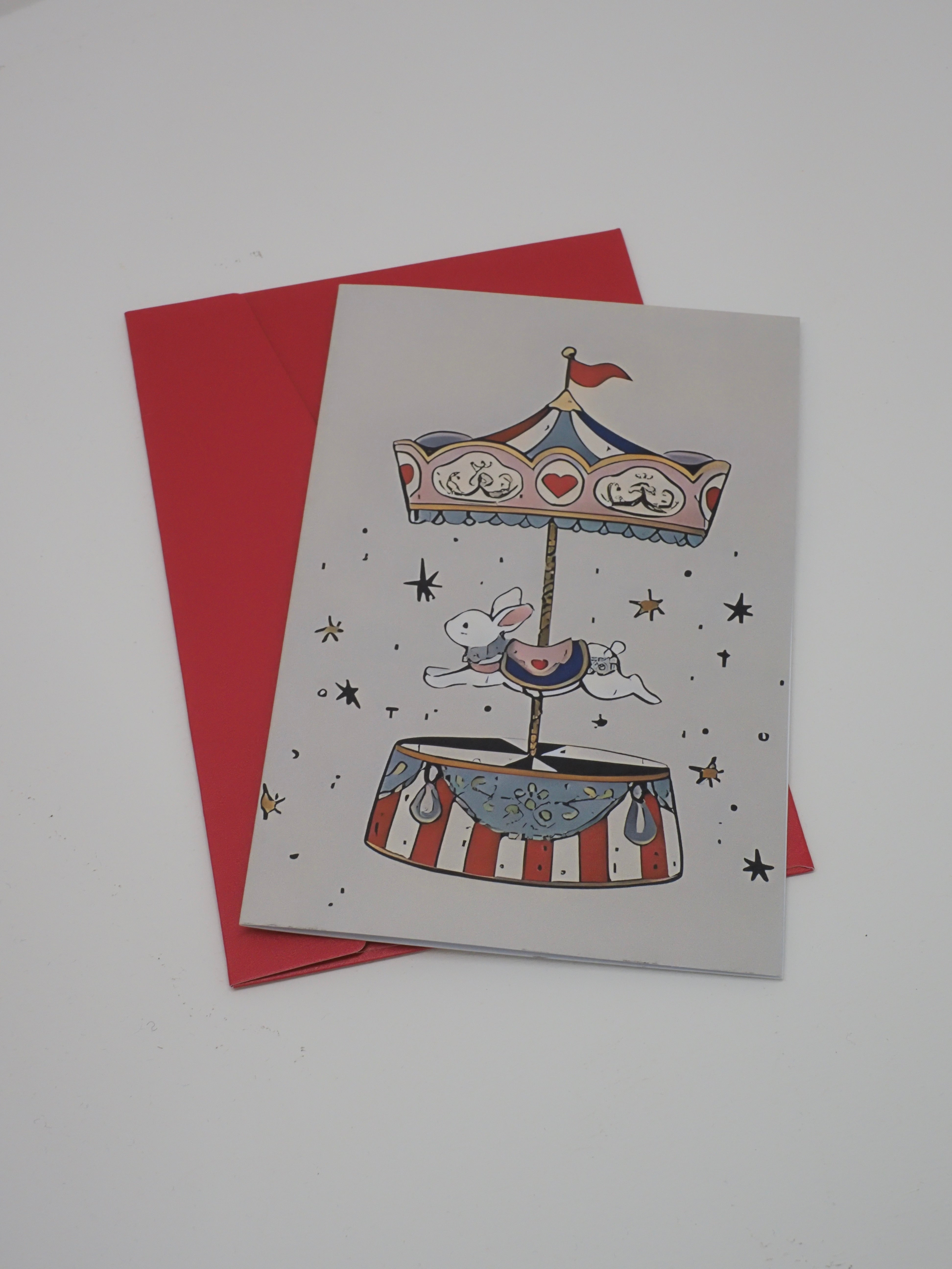 Whimsical Carousel Ride Card
