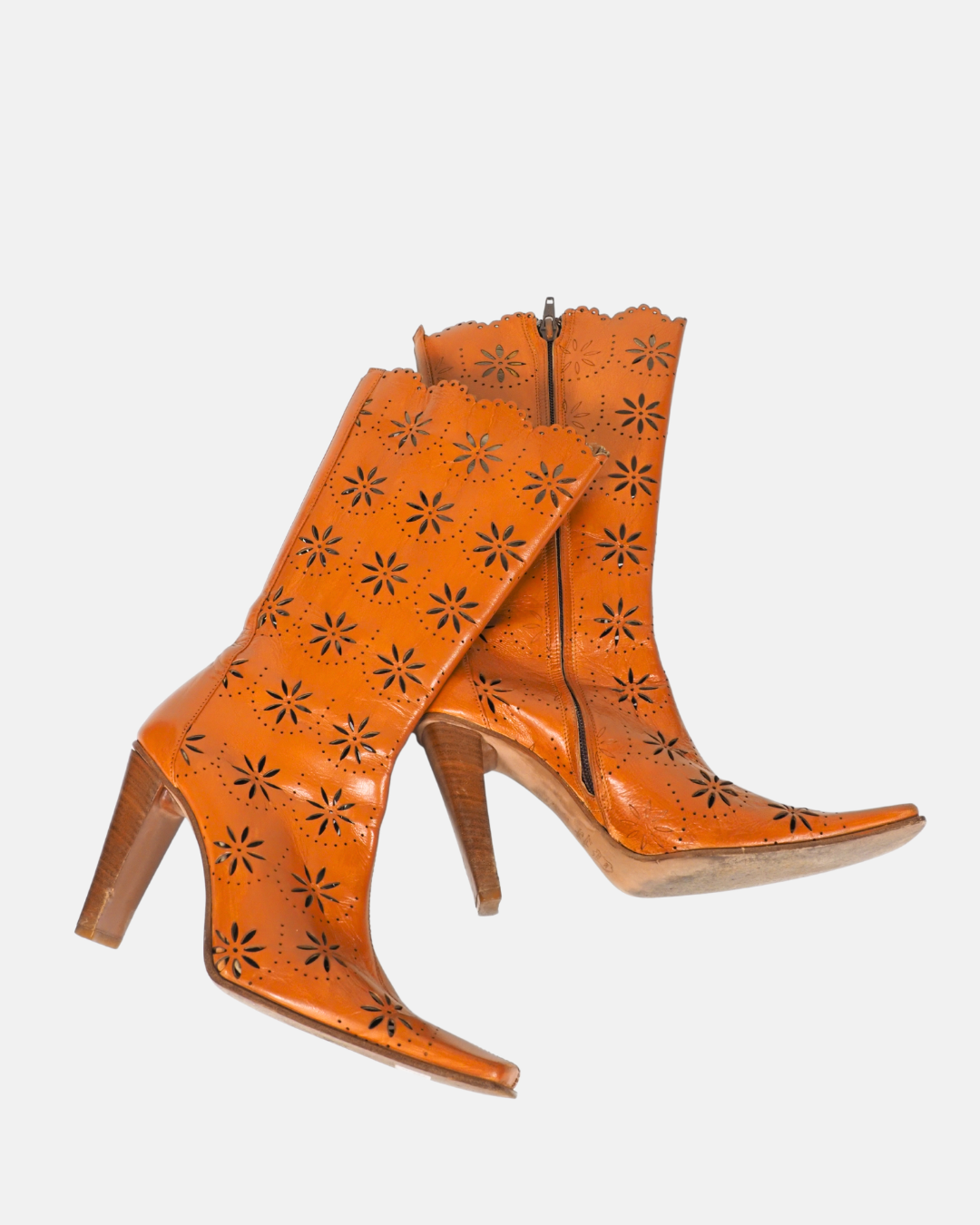Caramel Laser Cut Western Boots