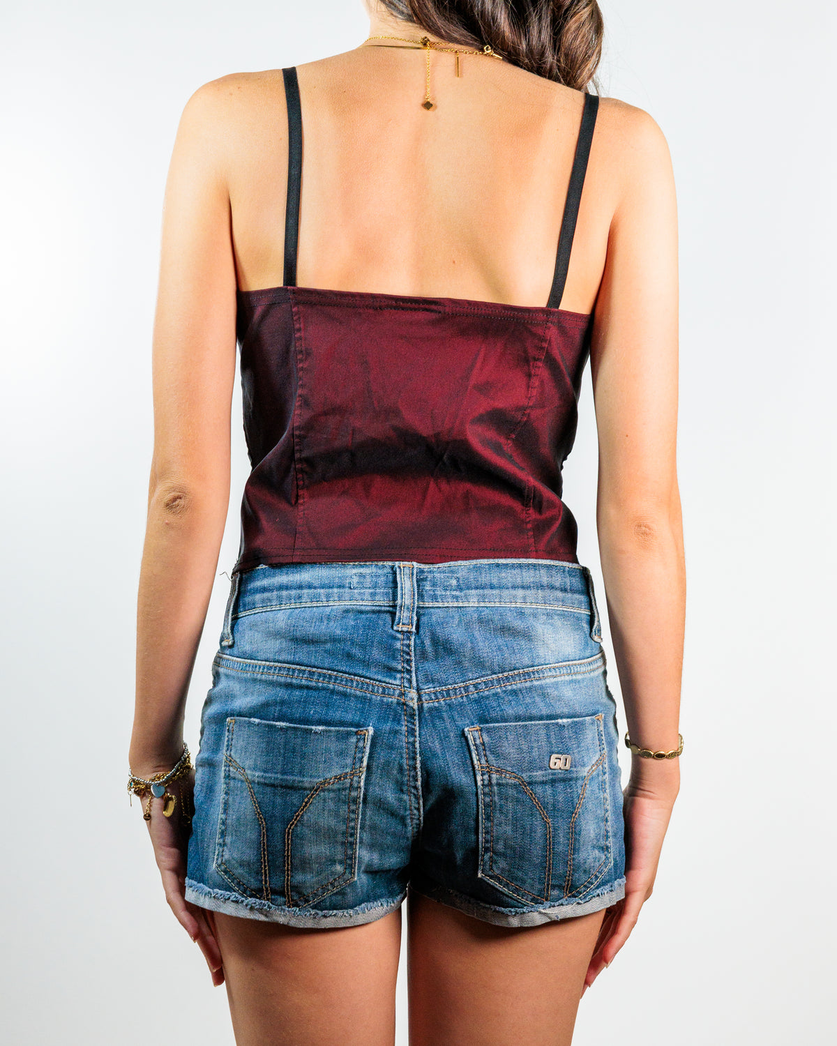 Burgundy Satin Panelled Camisole - Miss Selfridge