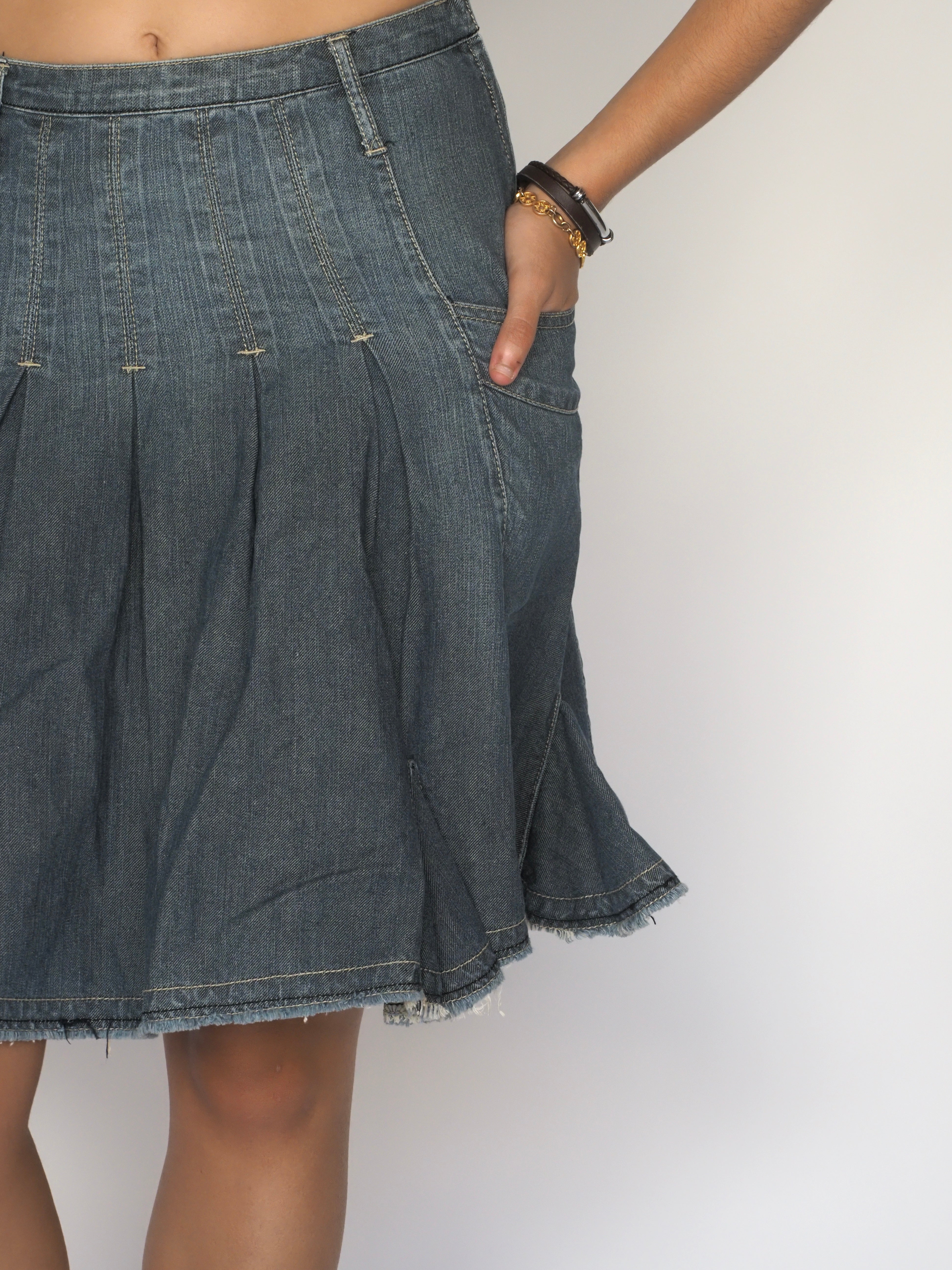 Ruffled Hem Denim Midi Skirt – Mango