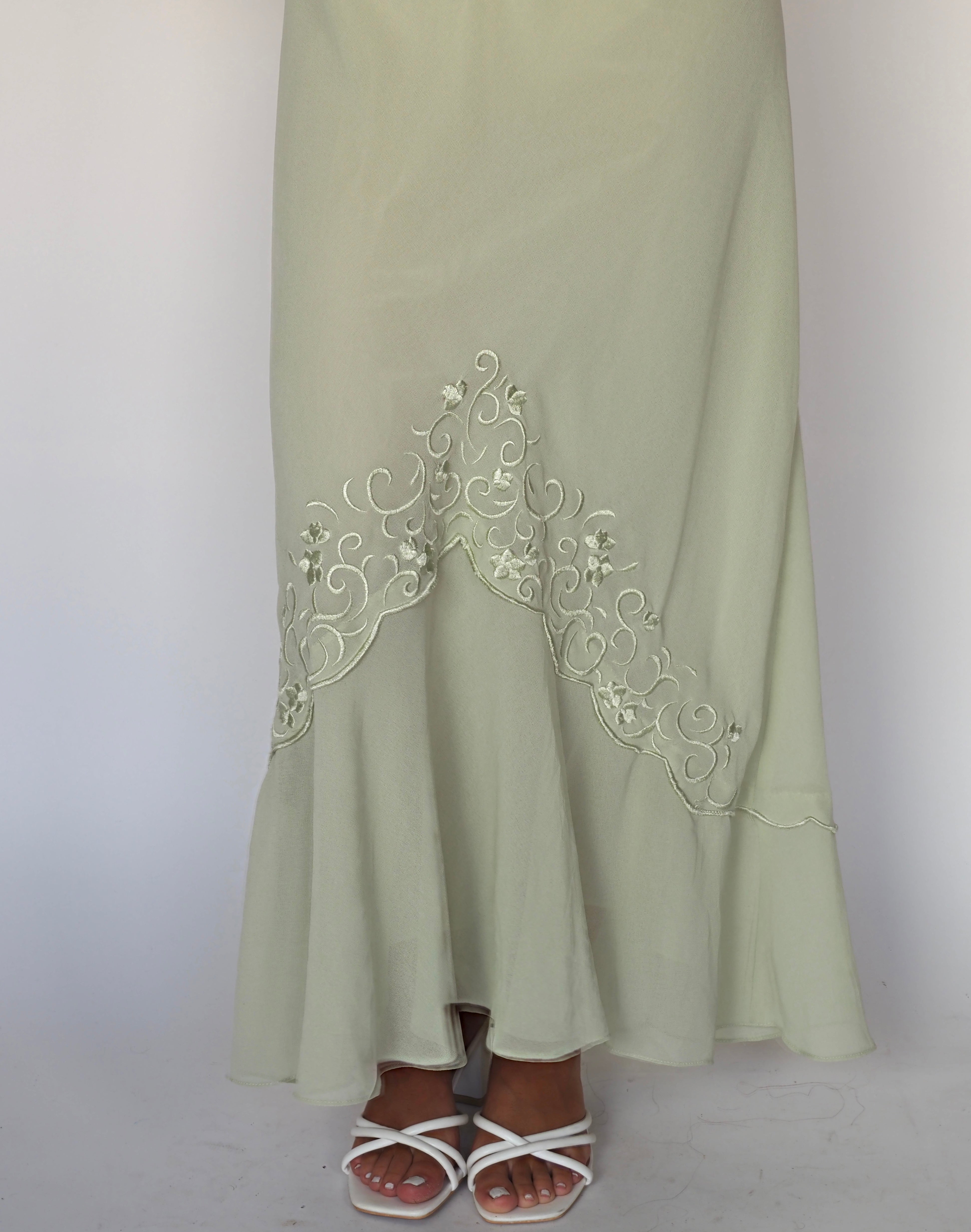 Vintage Pastel Sage Maxi Dress – Plaza South