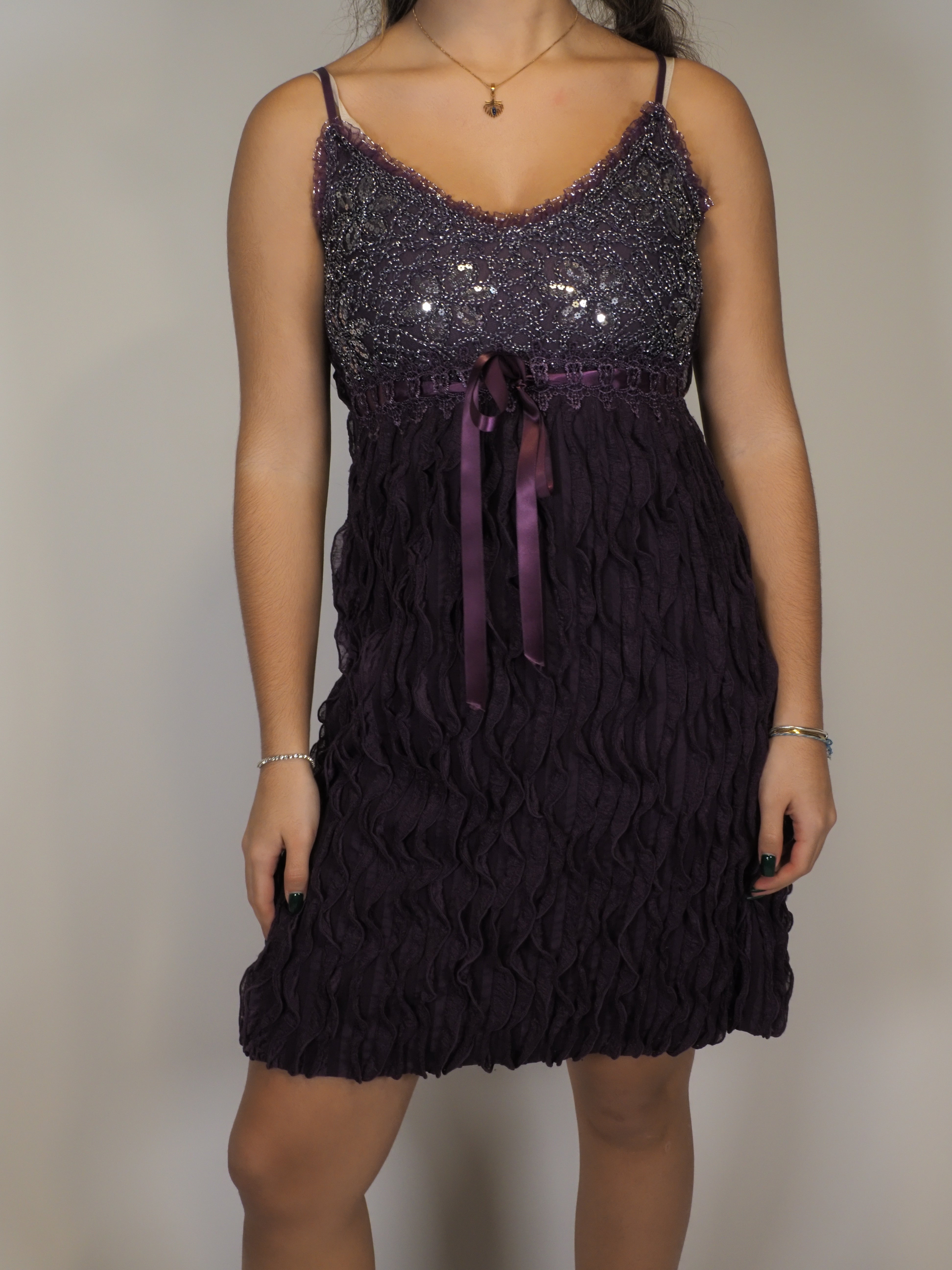 Purple Beaded Party Dress