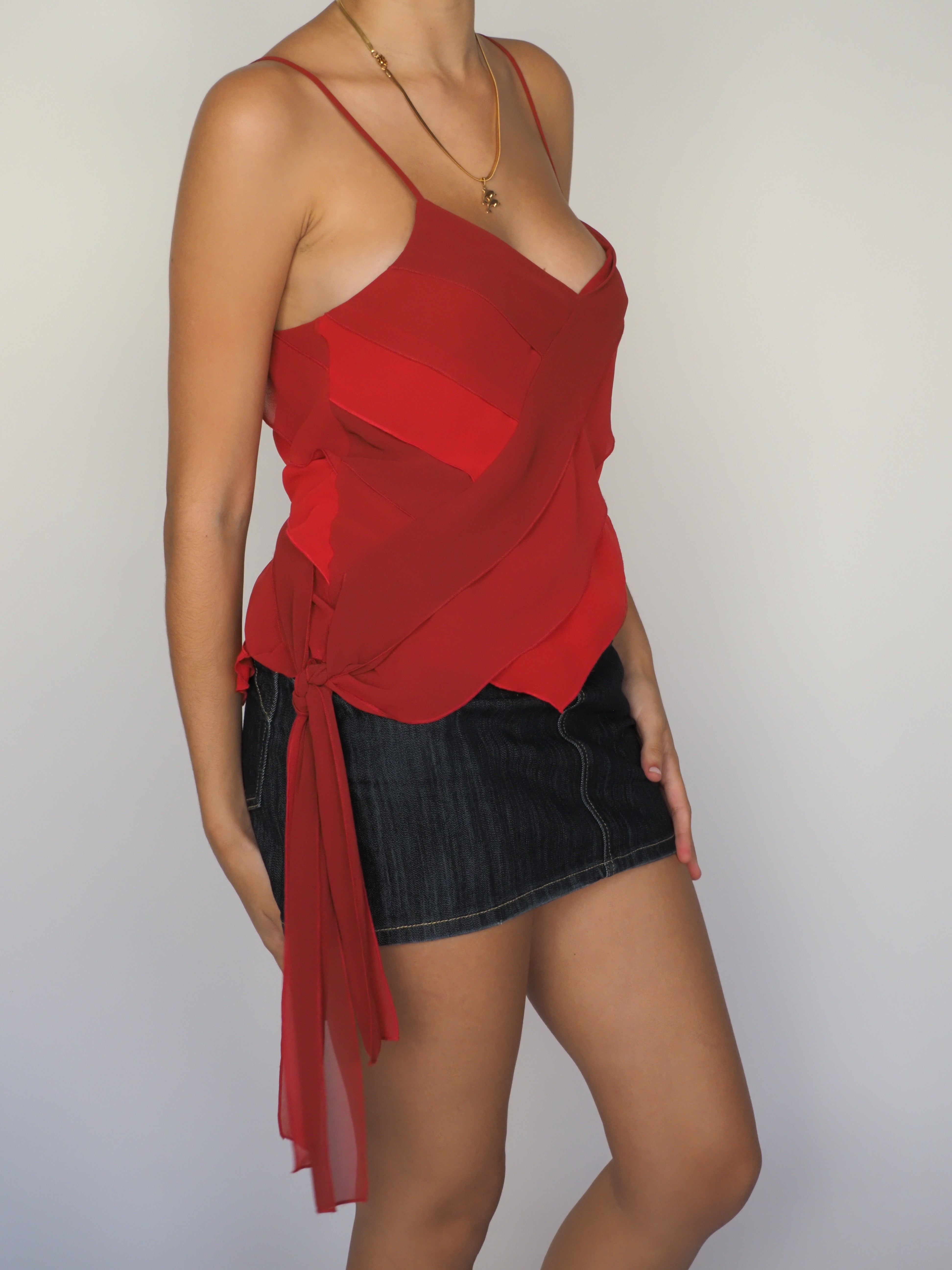 Red Asymmetric Layered Cami Top – Marks & Spencer