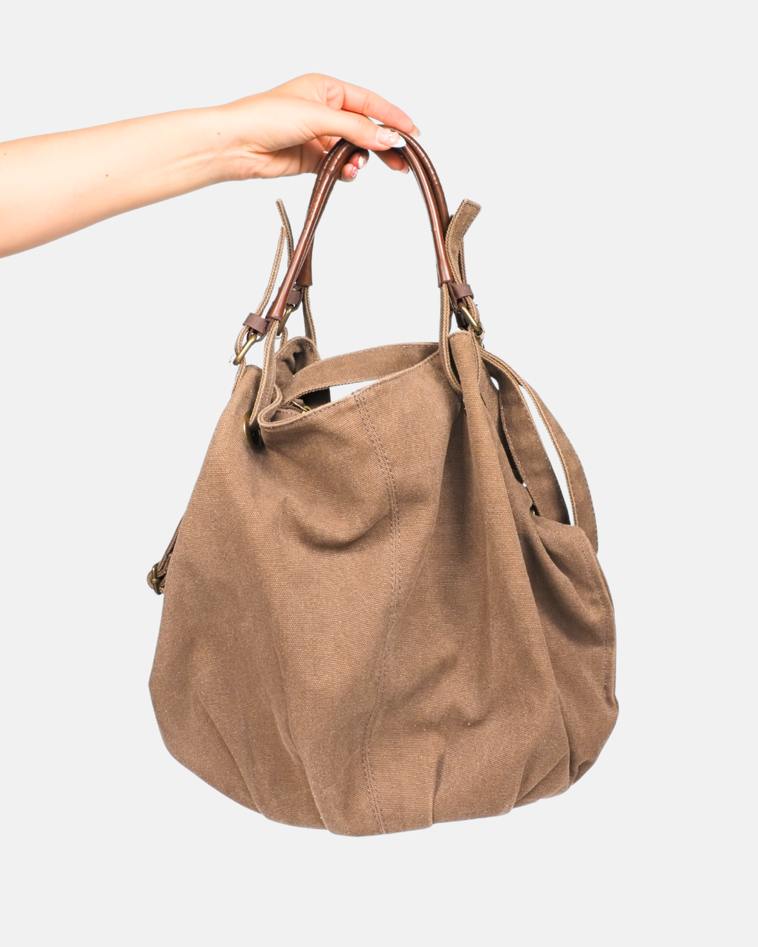 Oversized Taupe Slouchy Tote Bag