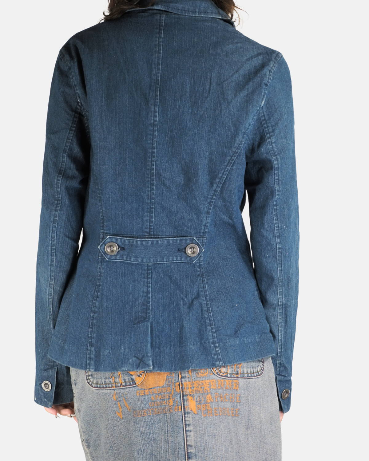 Dark Wash Denim Blazer Jacket - Maine