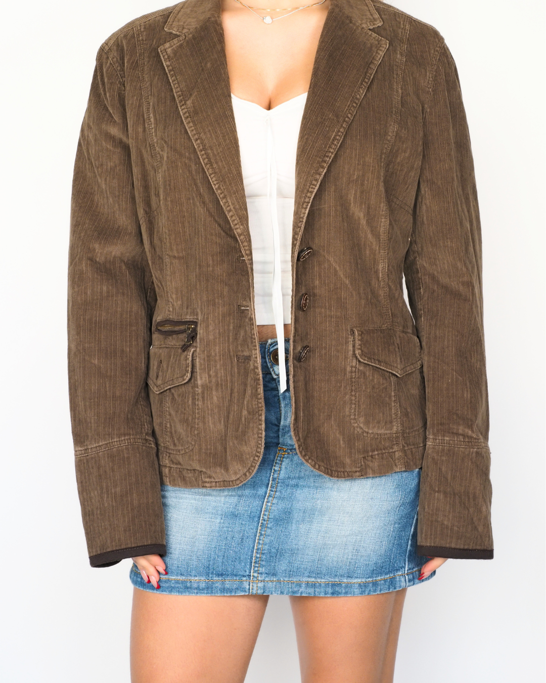 Marlboro Classics Brown Corduroy Utility Blazer