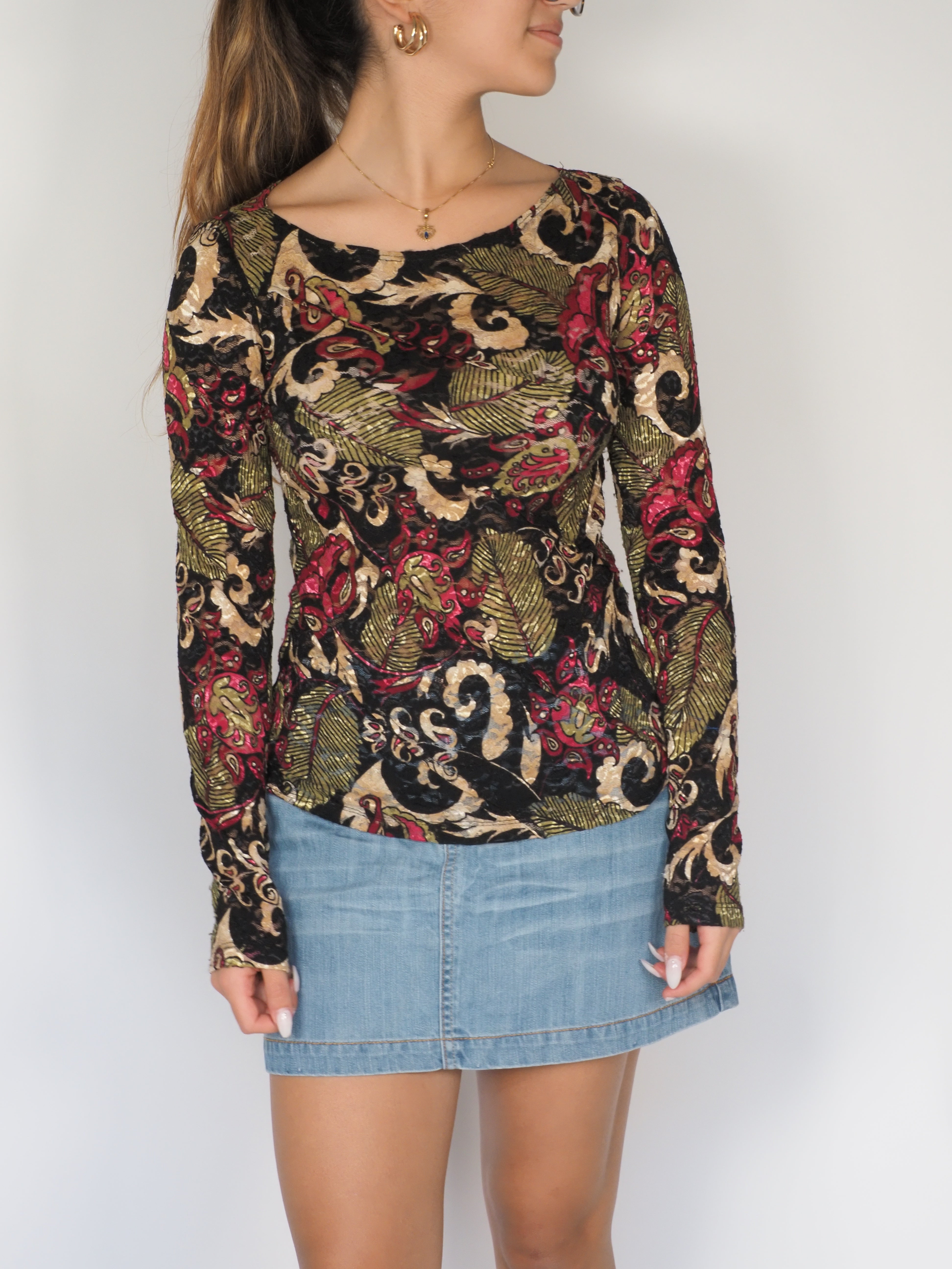 Baroque Velvet Fitted Top – L’Equip