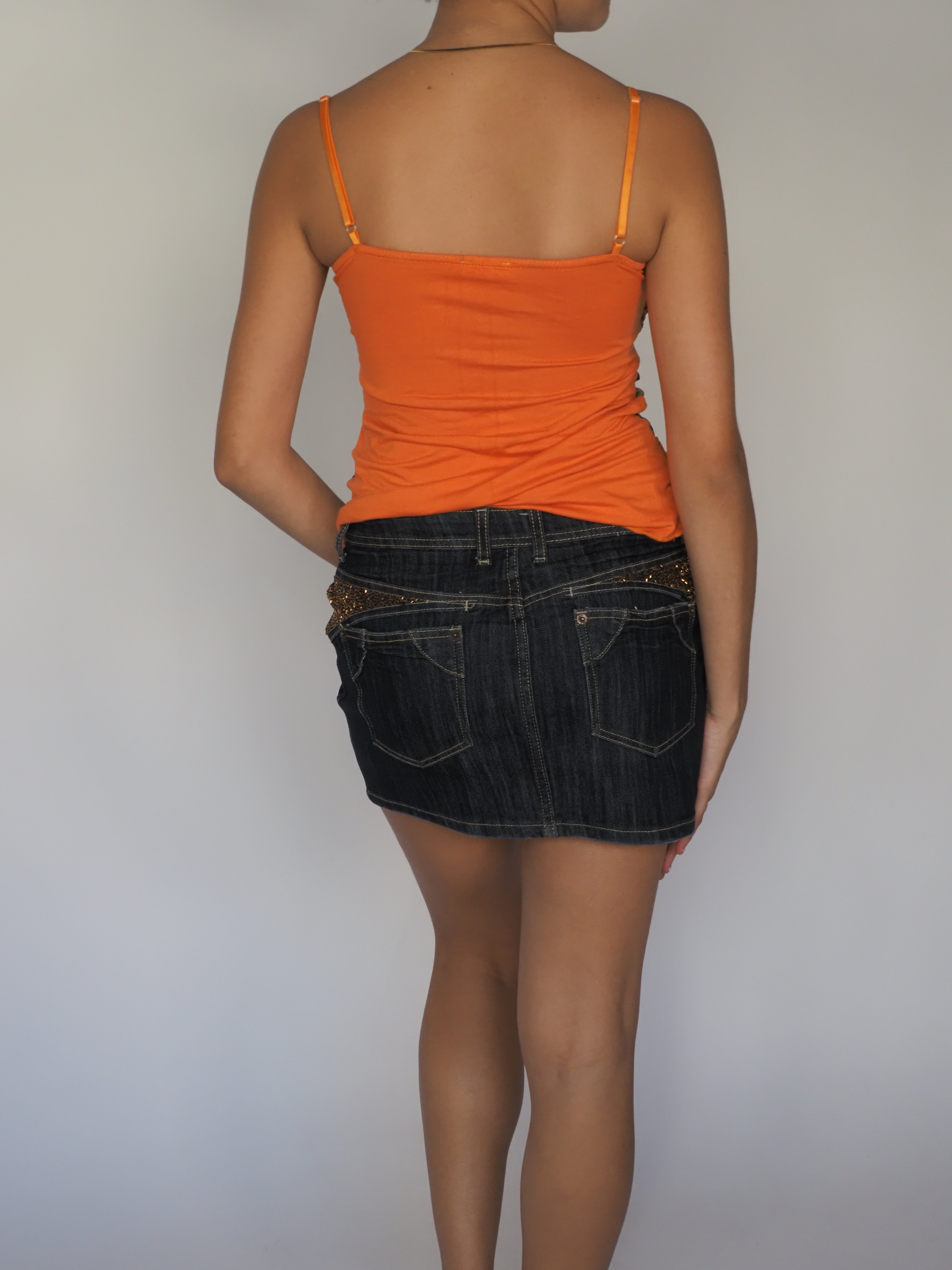 Frime Boho Patchwork Print Cami Top – Orange & Brown