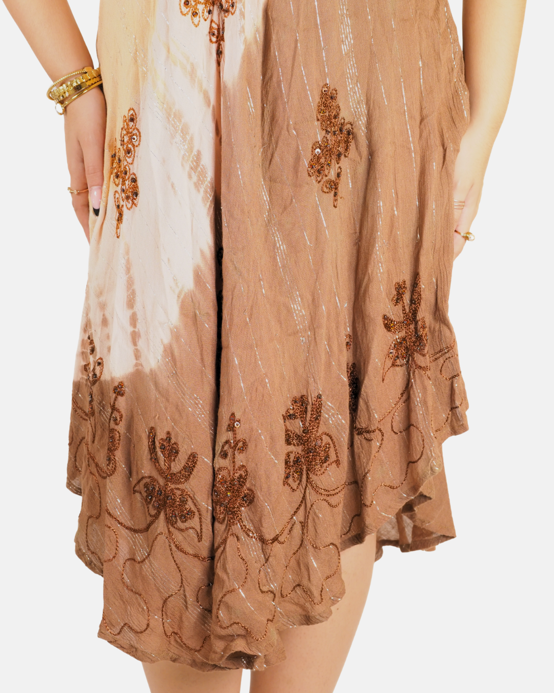 Brown Ombré Sequin Midi Dress - Sona Modas