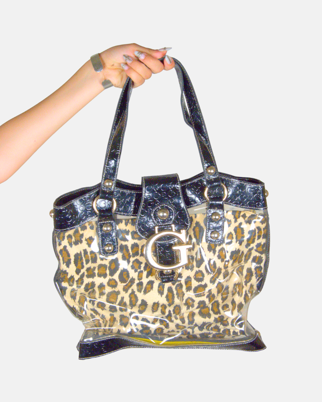 Guess Leopard Print Clear Tote Bag