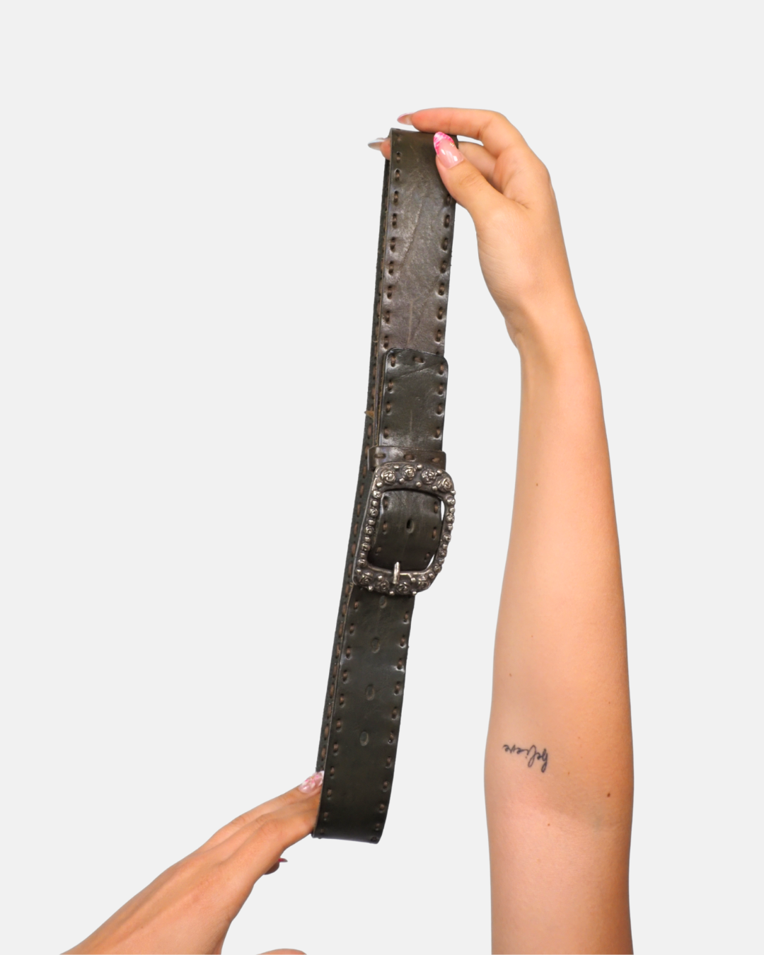 2000s Distressed Studded Belt