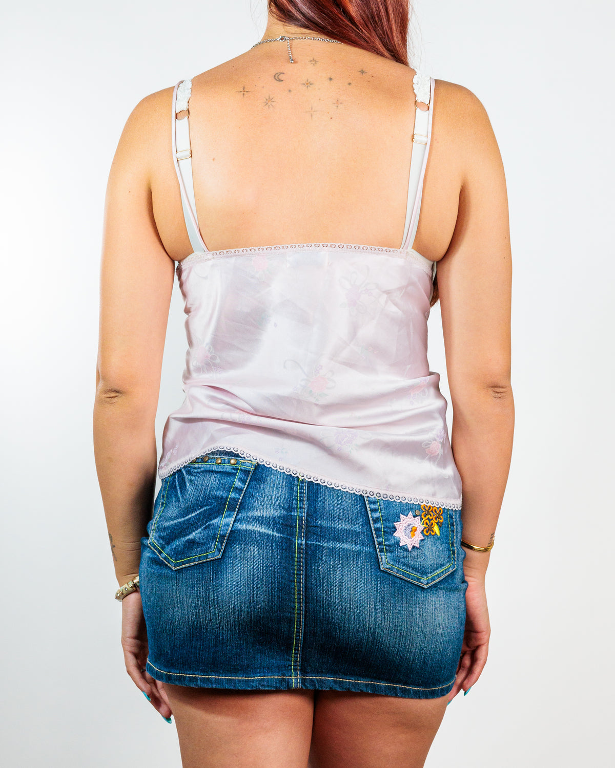 Contemporary Collection Y2K Baby Pink Floral Satin Camisole Top