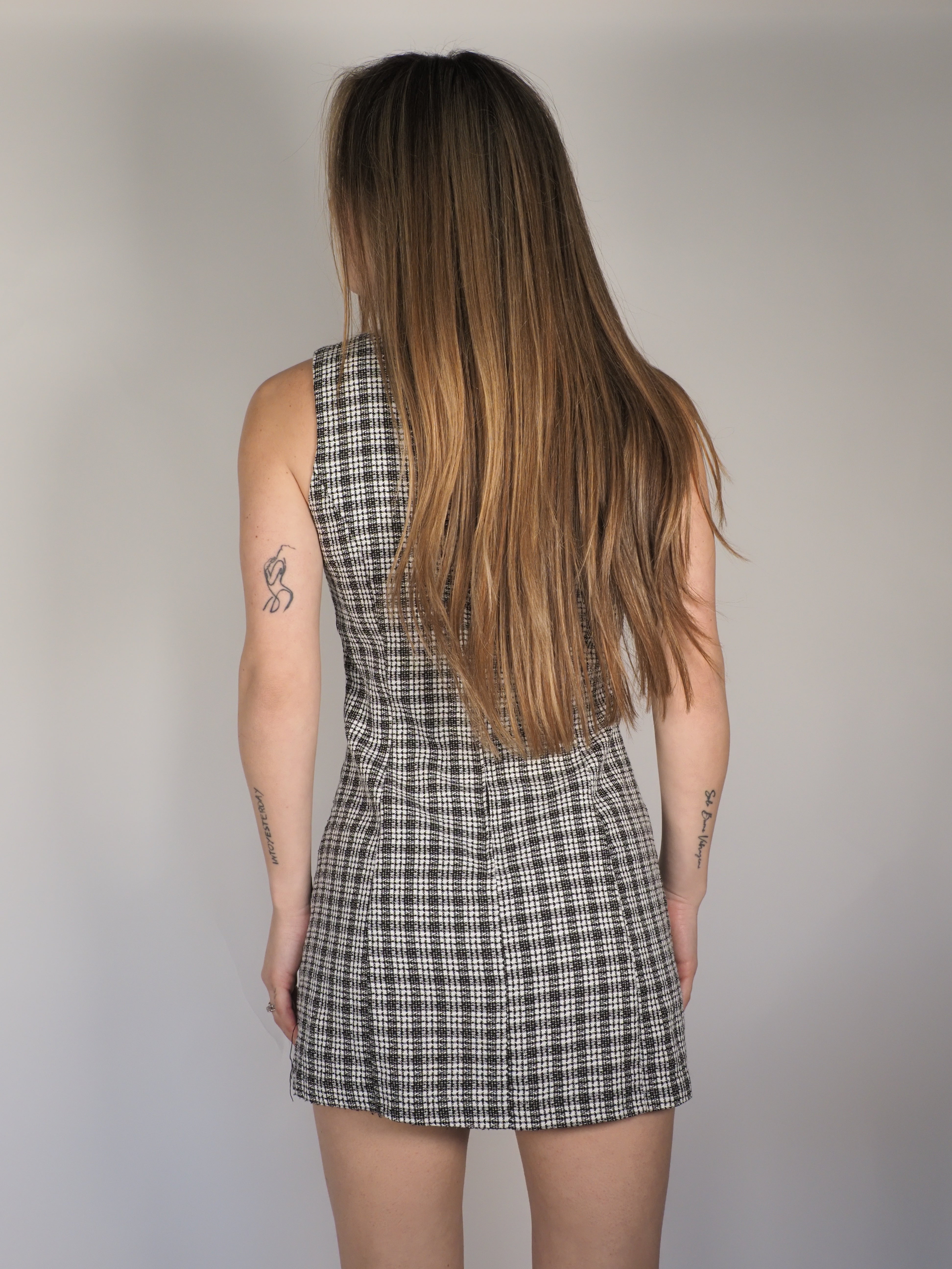 Checkered Mini Shift Dress – PrimaDonna