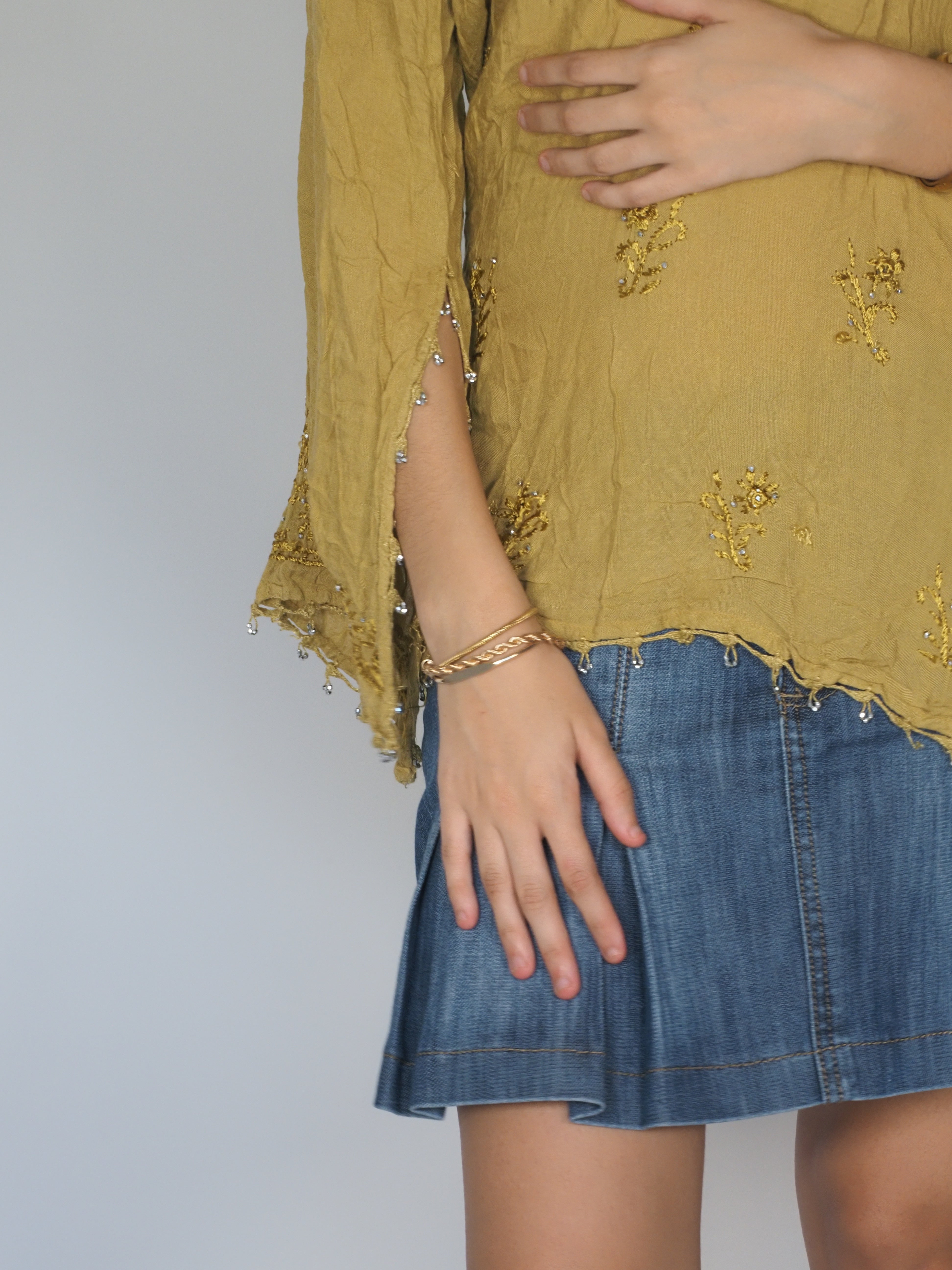 Embellished Mustard Boho Tunic – Pak Universal