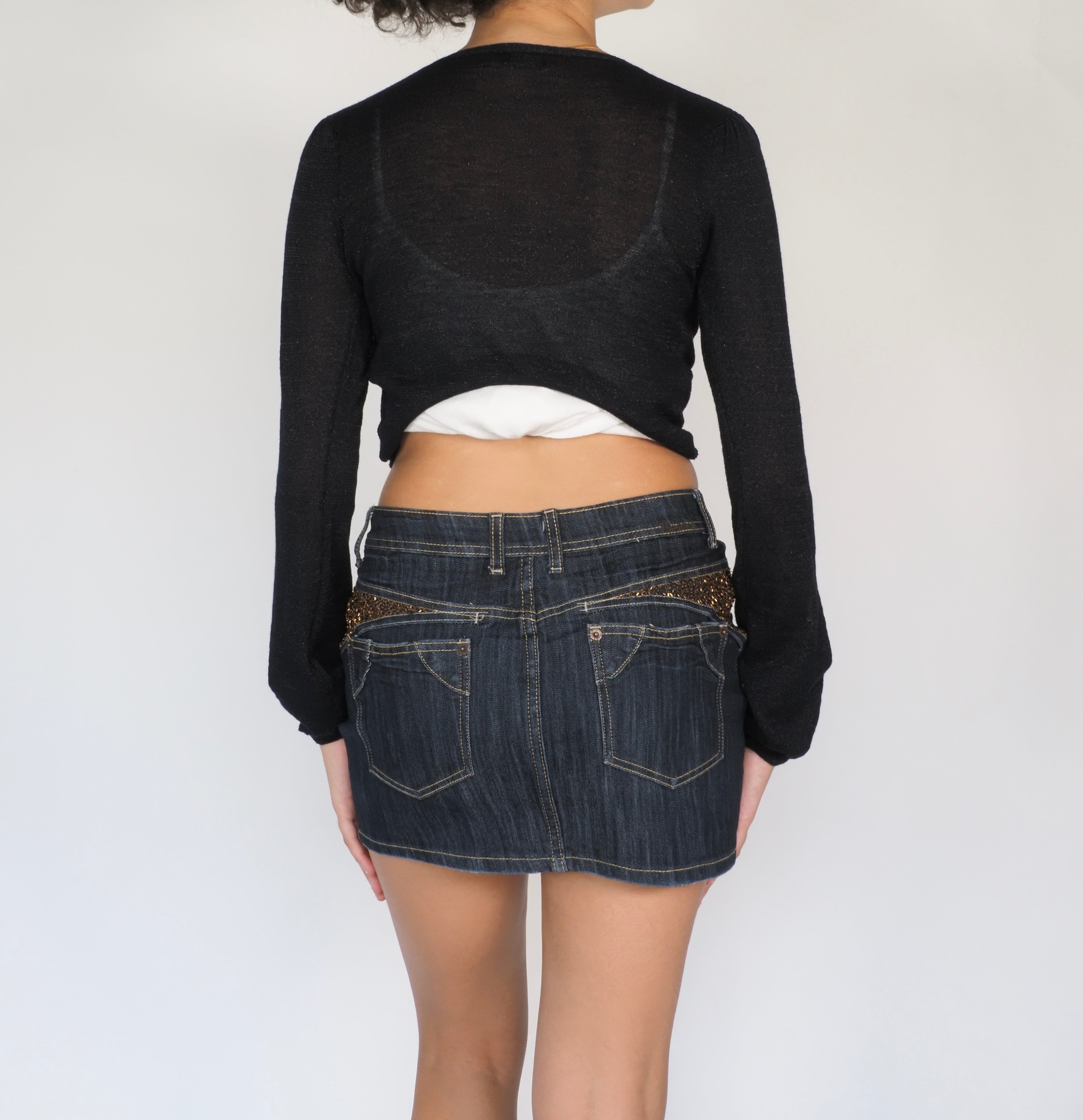 Black Ring Detail Cropped Cardigan – Mexx