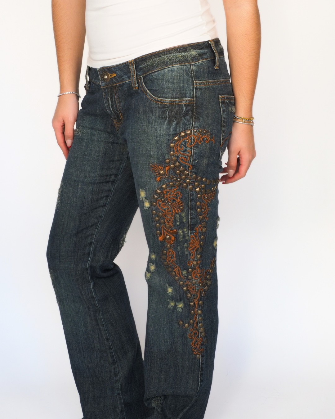 Vintage Low-rise Embellished Bootcut Jeans – Cowgirls