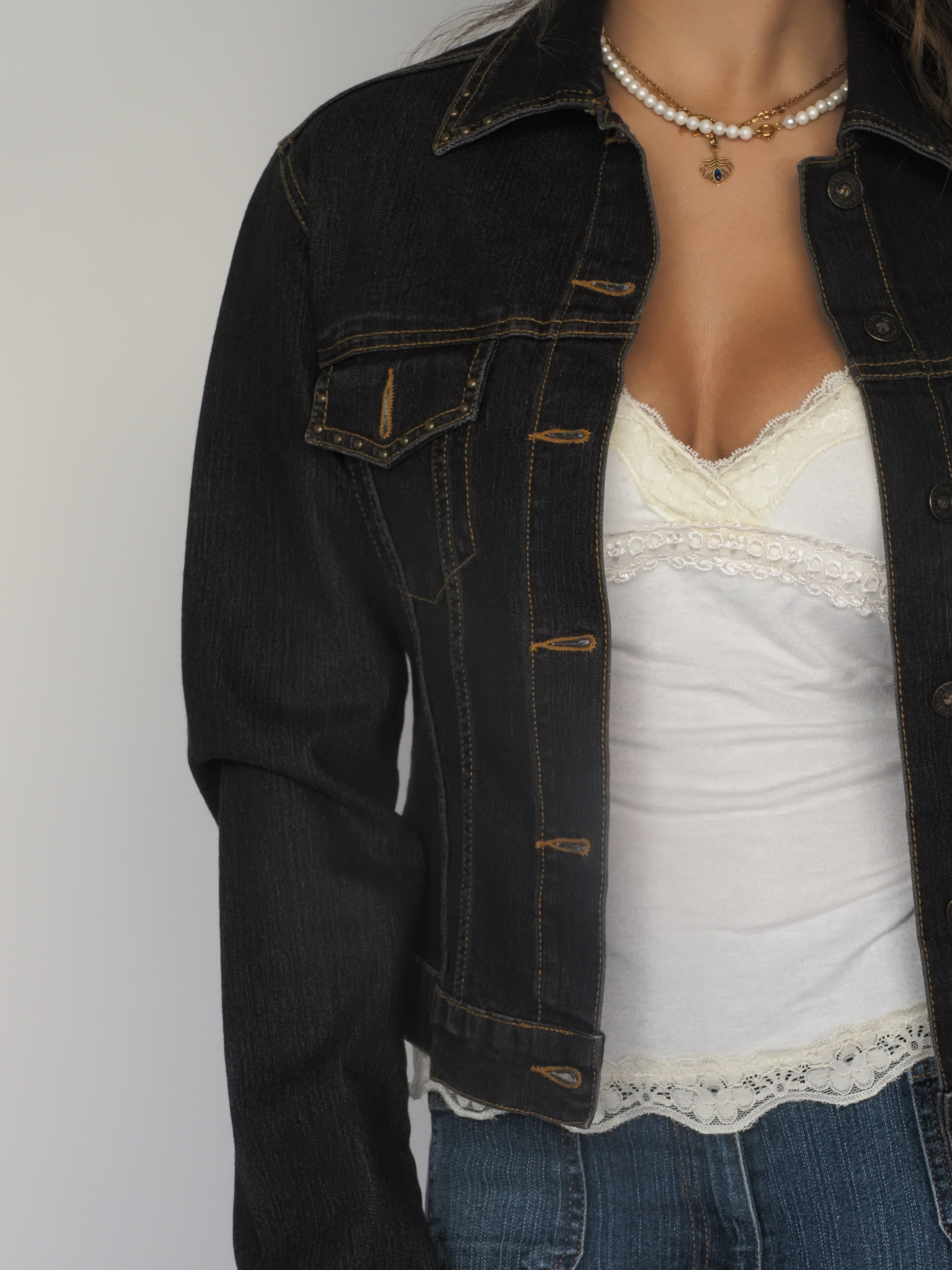Dark Wash Structured Denim Jacket – Issis