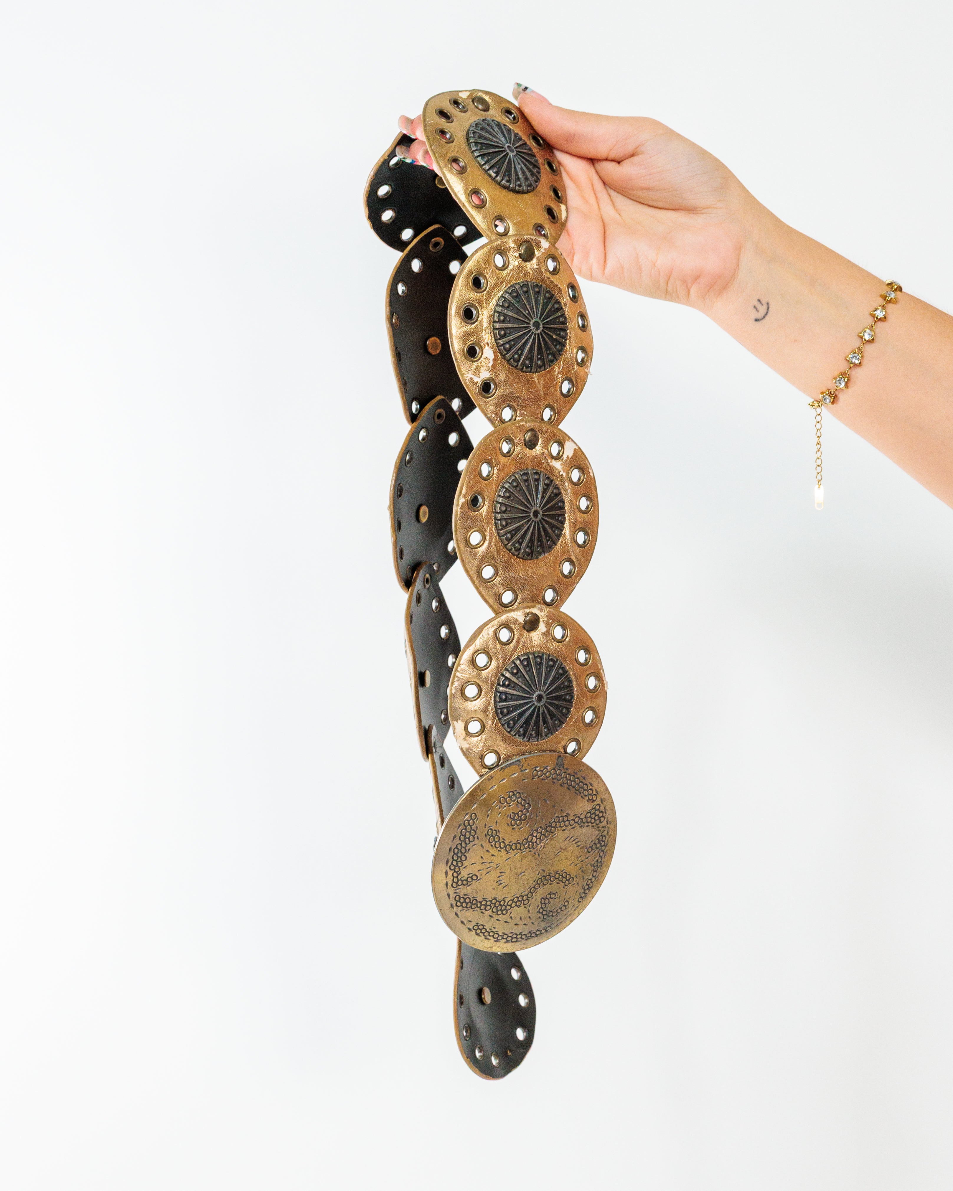Gold Medallion Eyelet Belt