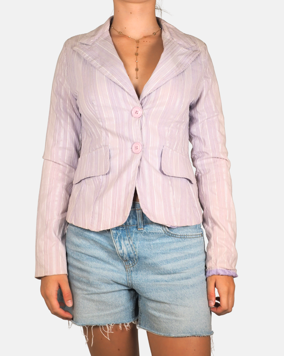 Pink Pinstripe Fitted Blazer - Sobria