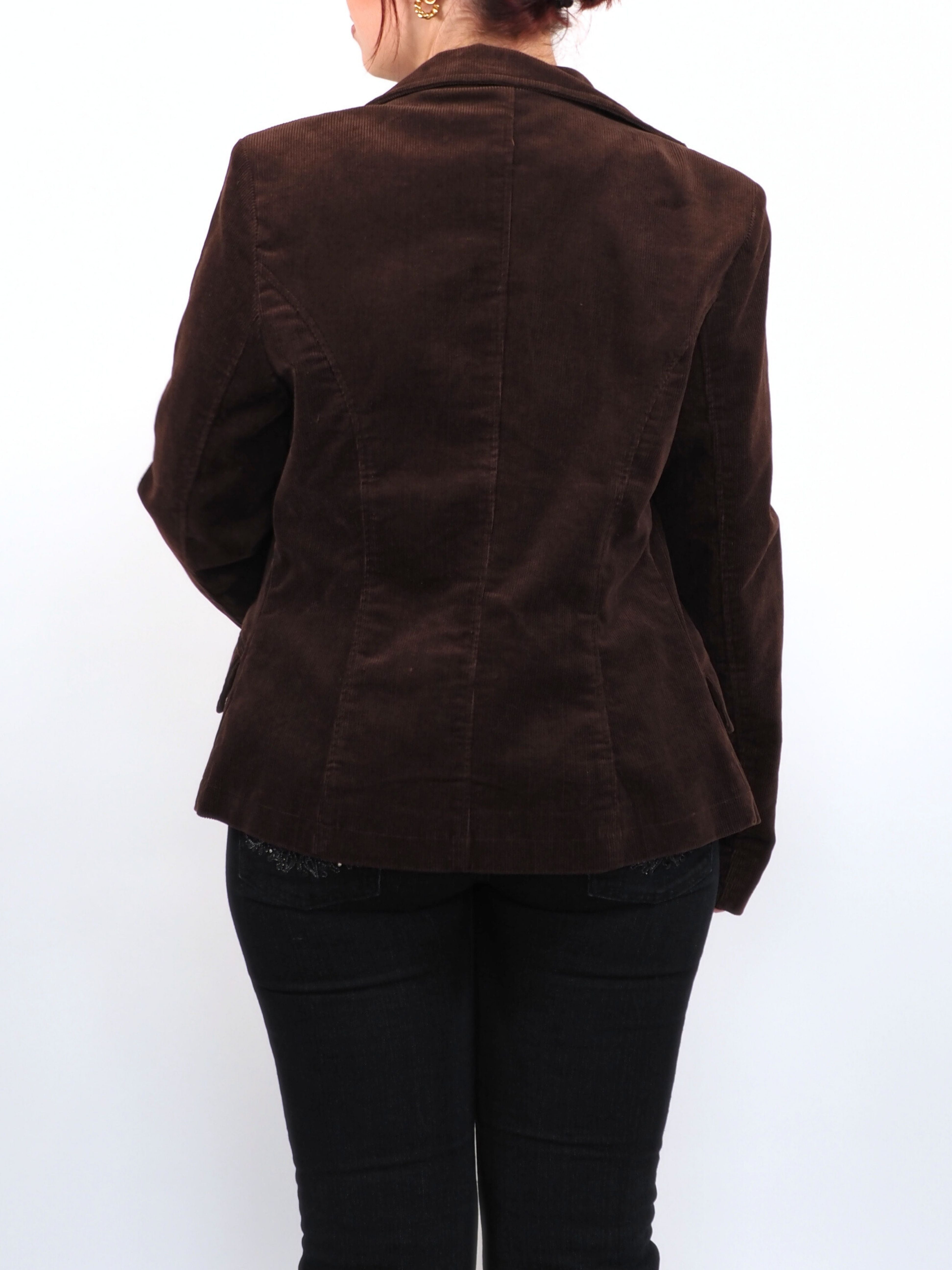 Vintage Anima Bella Chocolate Brown Corduroy Blazer Jacket