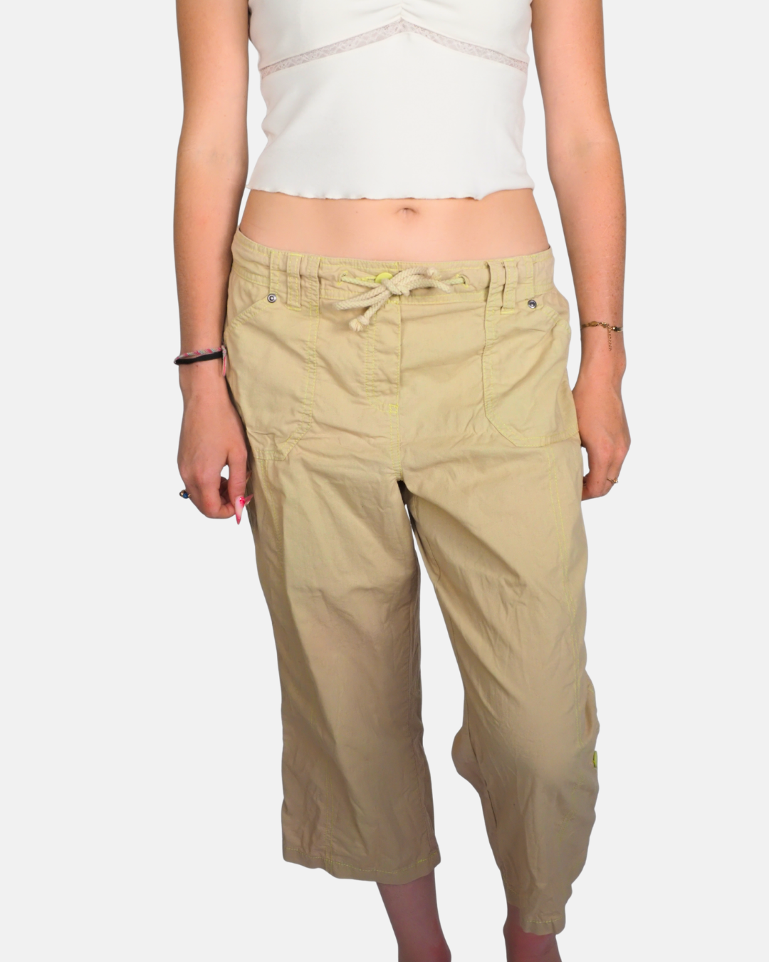 Beige Utility Capri Pants by Authentic
