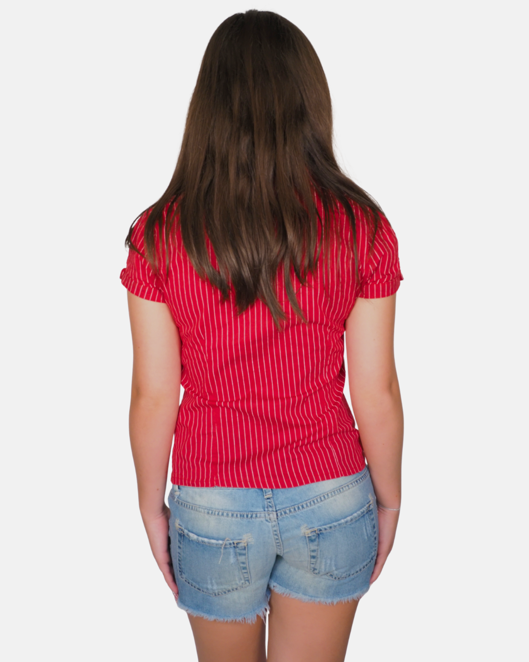 Red Pinstripe Short Sleeve Shirt