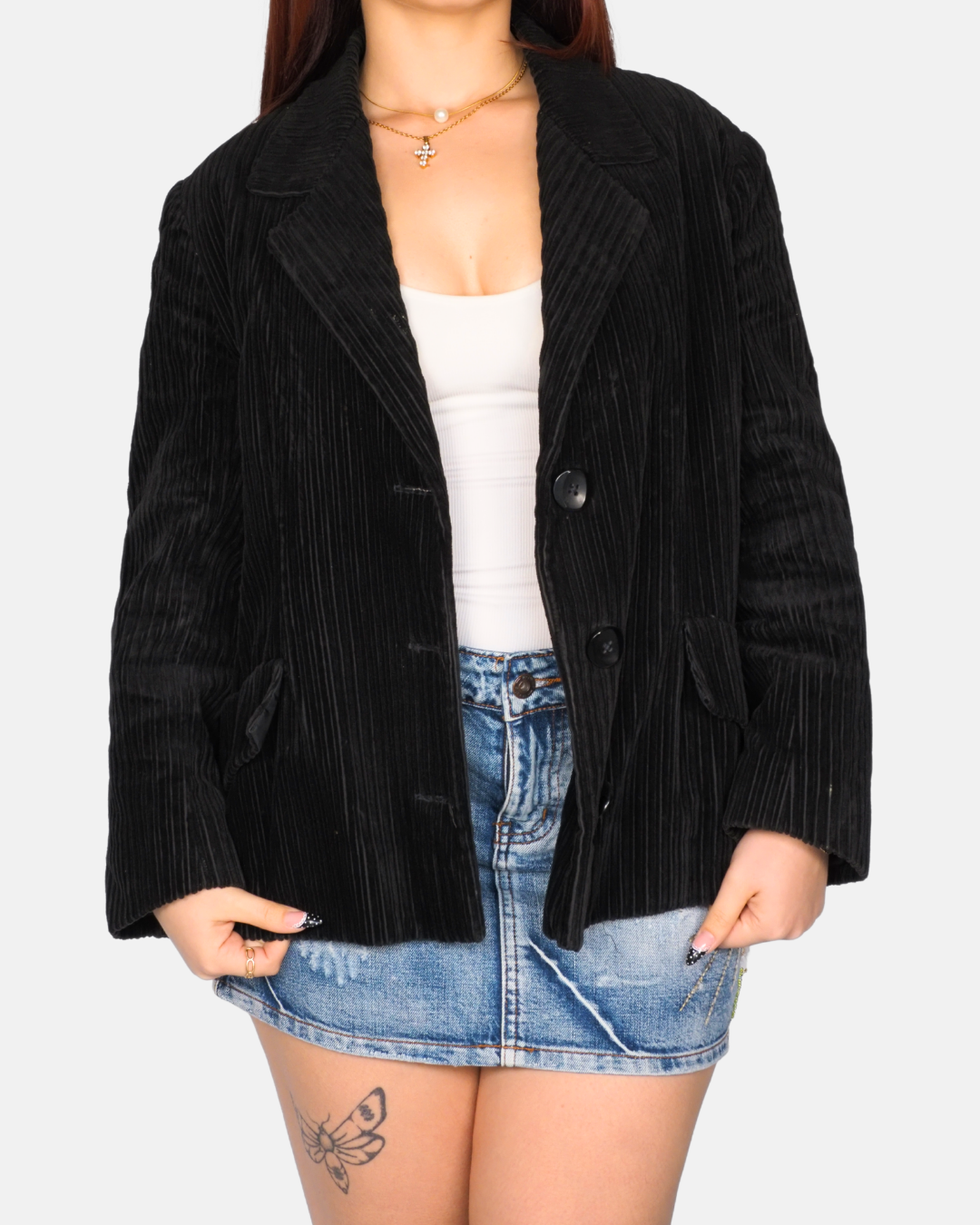 Ribbed Velvet Blazer Jacket