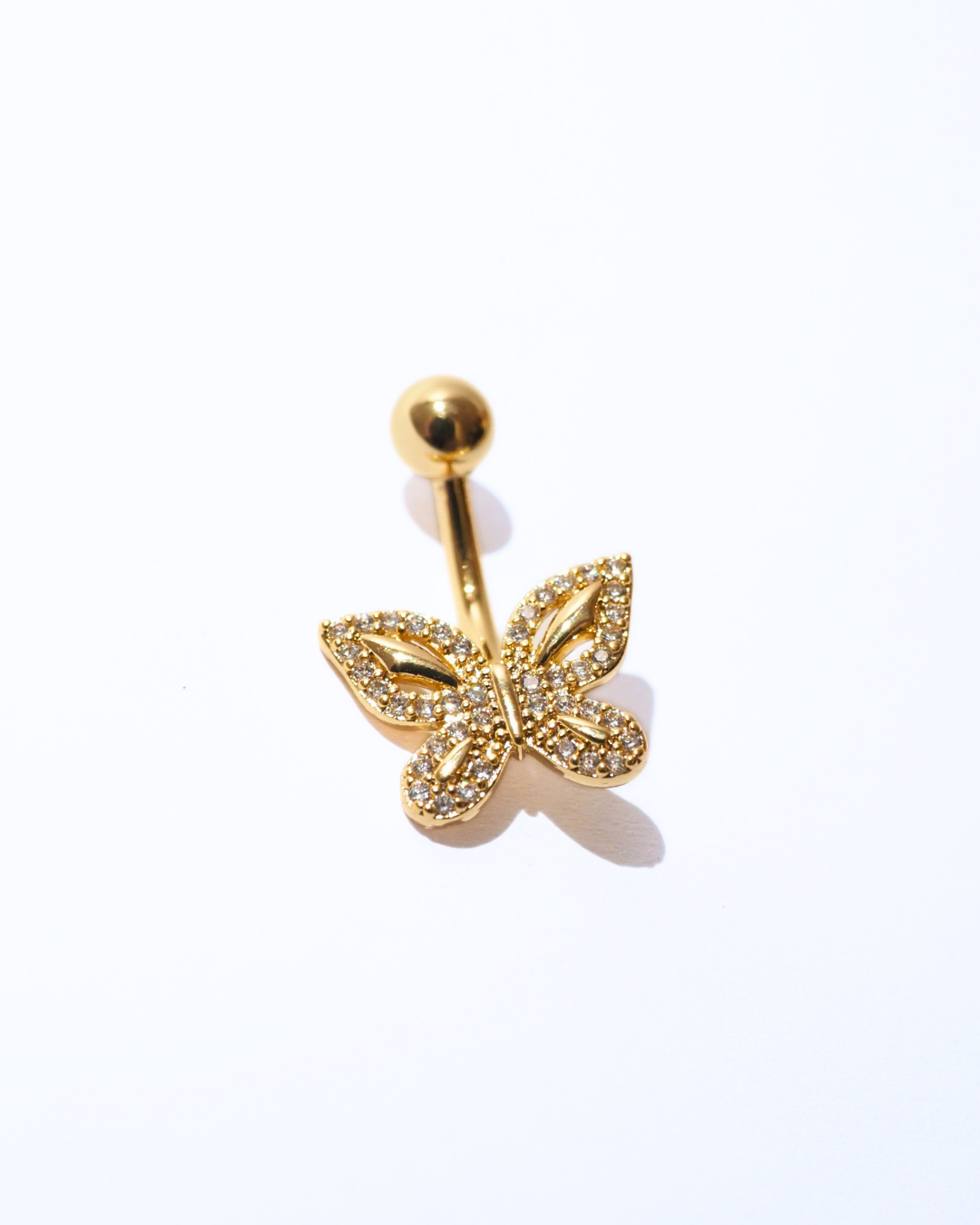 The Allete Butterfly Belly Ring in Gold