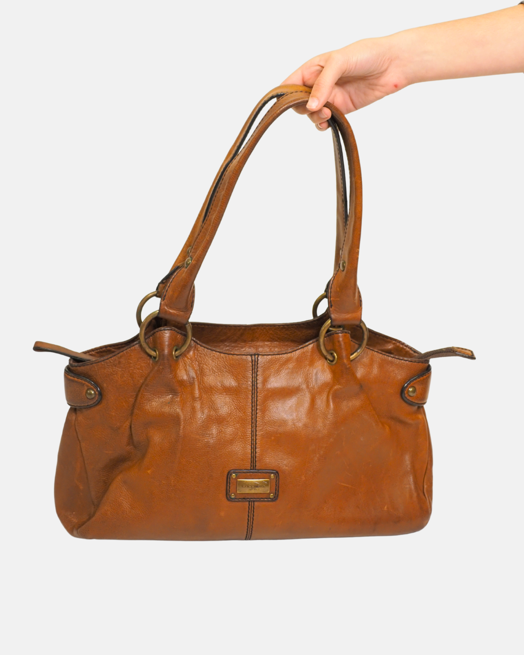 Coccinelle Vintage Y2K Brown Leather Shoulder Bag