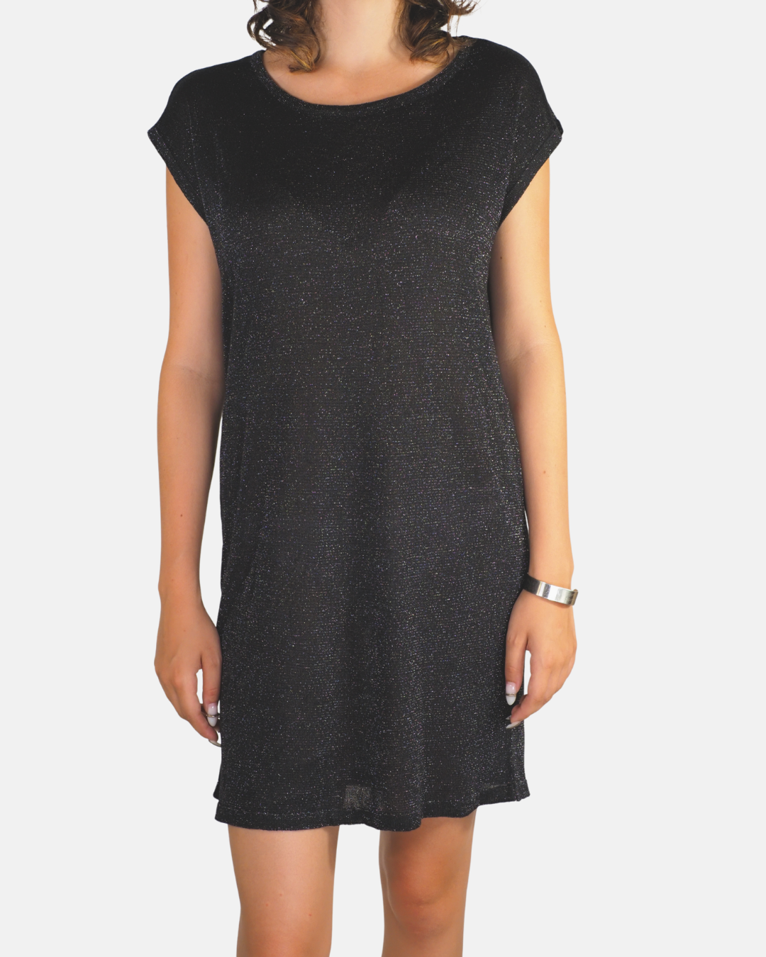 Black Shimmer Knit Mini Dress - Esmara