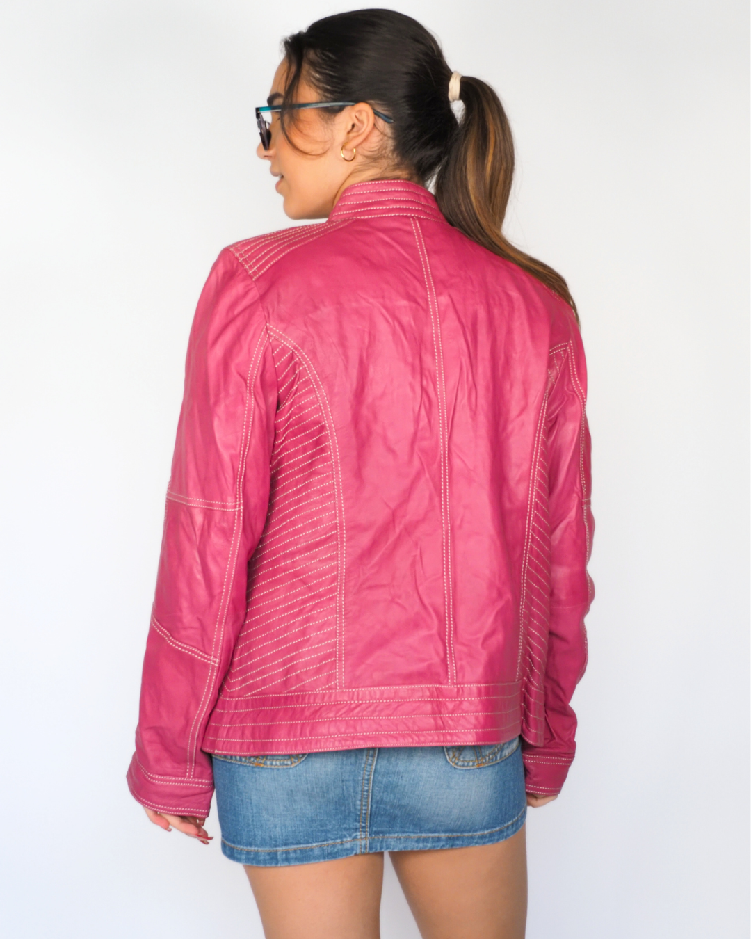 Y2K Hot Pink Moto Jacket – Imagini