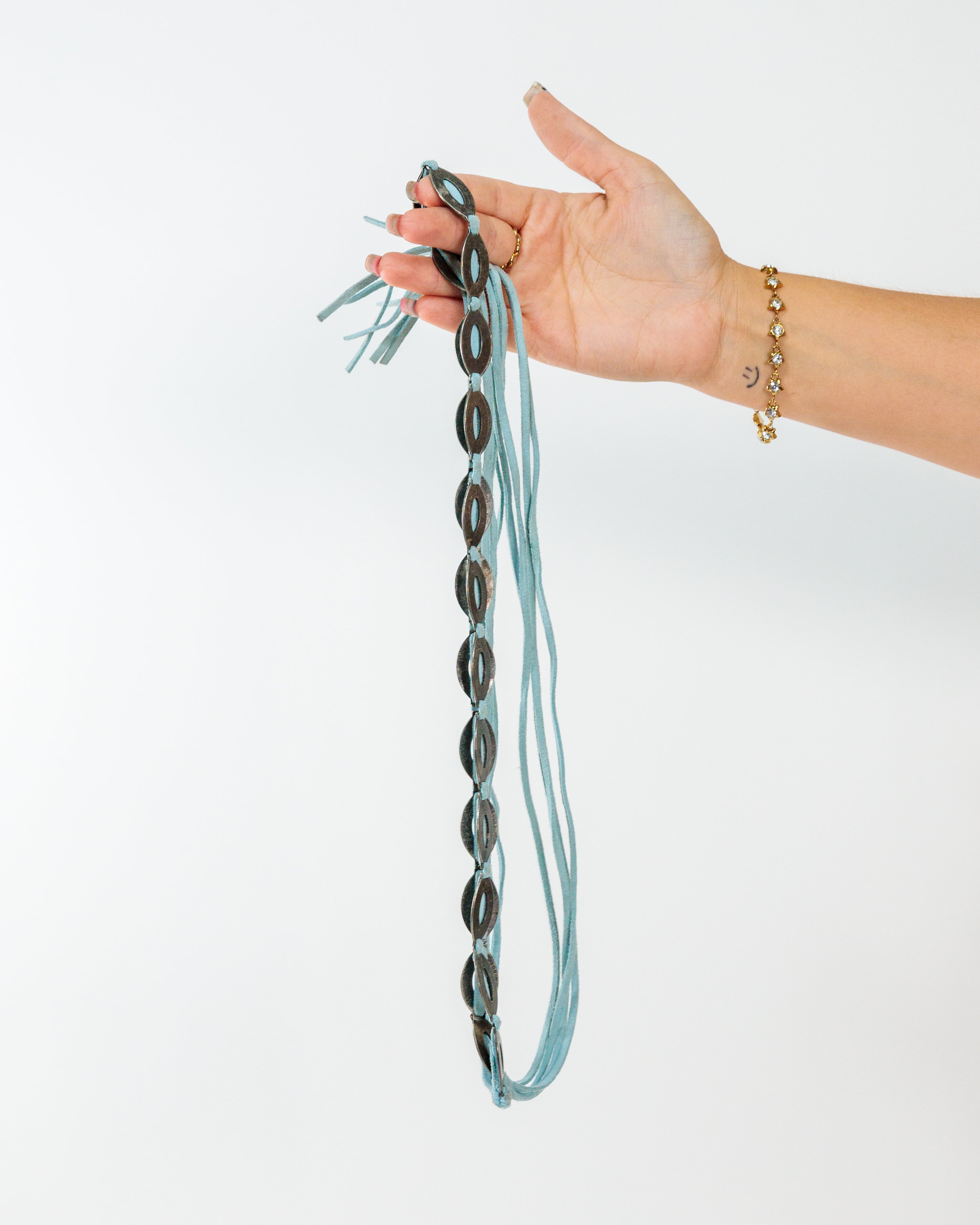 Blue & Brown Oval Link Belt