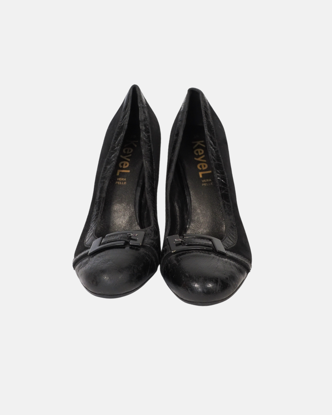 Vintage Black Leather Court Heels