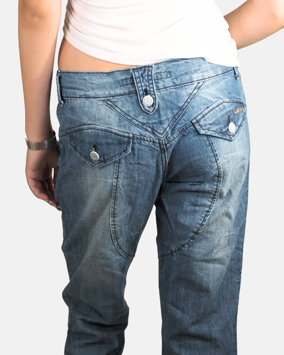 Low Rise Cropped Jeans - Gold SK