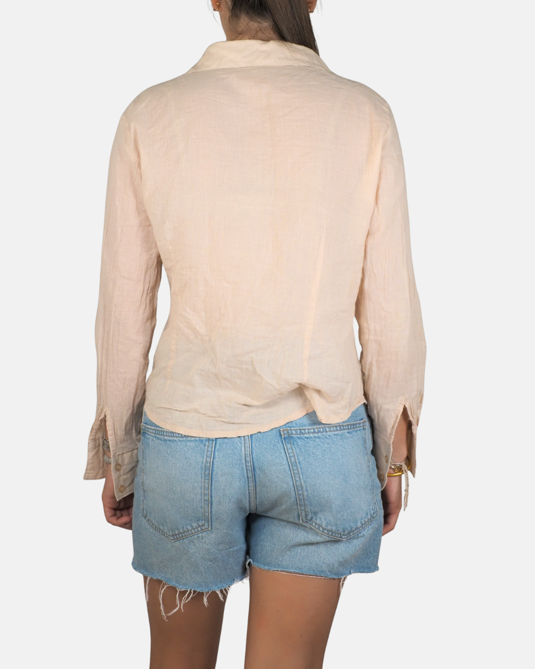 Beige Embroidered Sequin Shirt - Red Rose
