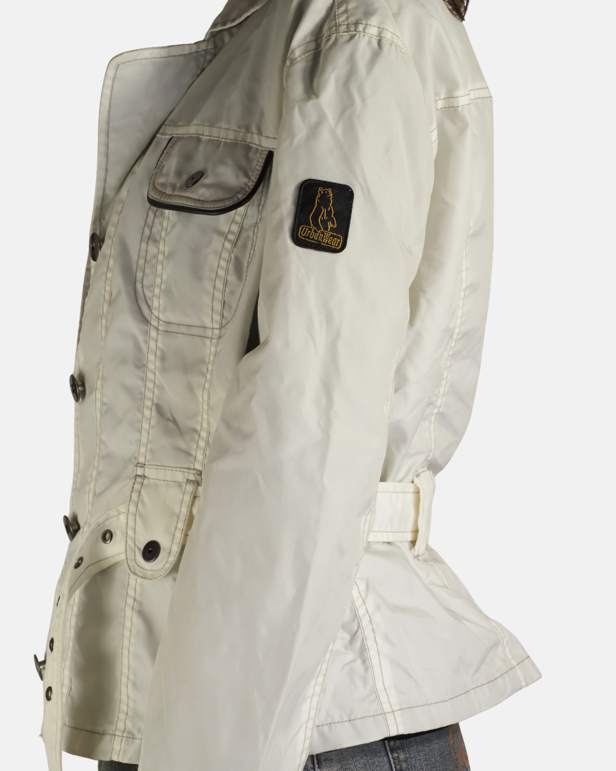 Y2K White Belted Utility Jacket - CDM TREND