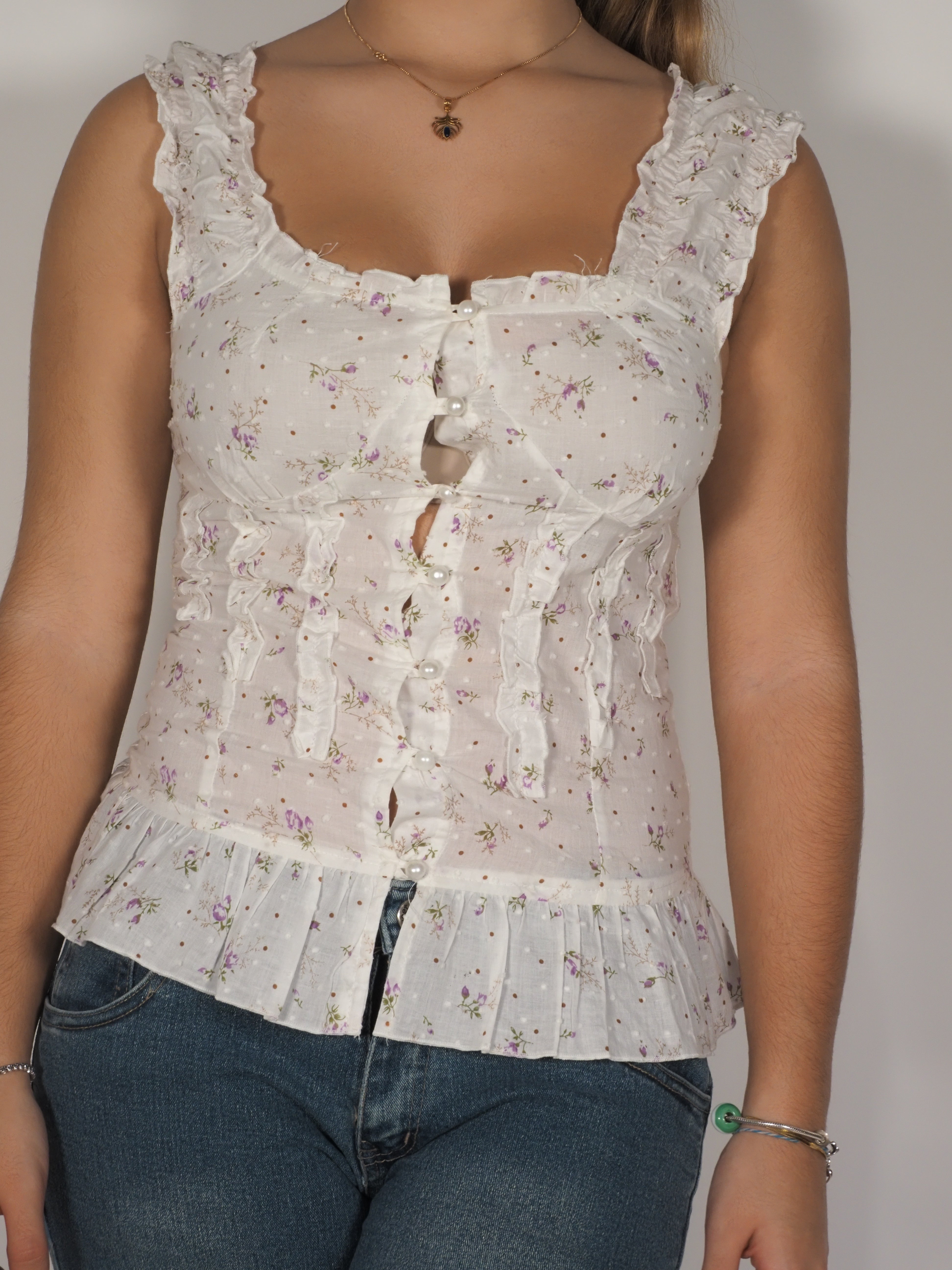 Blondix Floral Ruffle Blouse