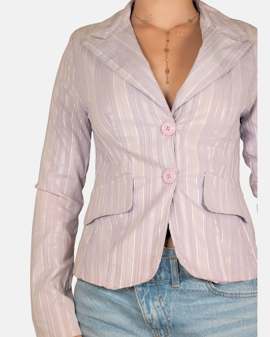 Pink Pinstripe Fitted Blazer - Sobria