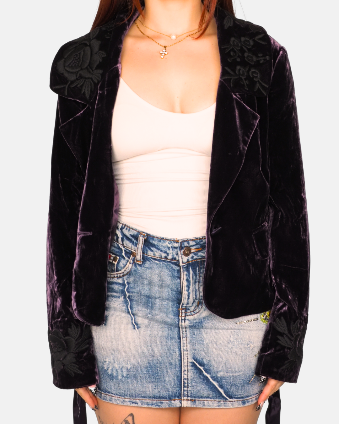 Plum Velvet Tie Waist Jacket by Monsoon