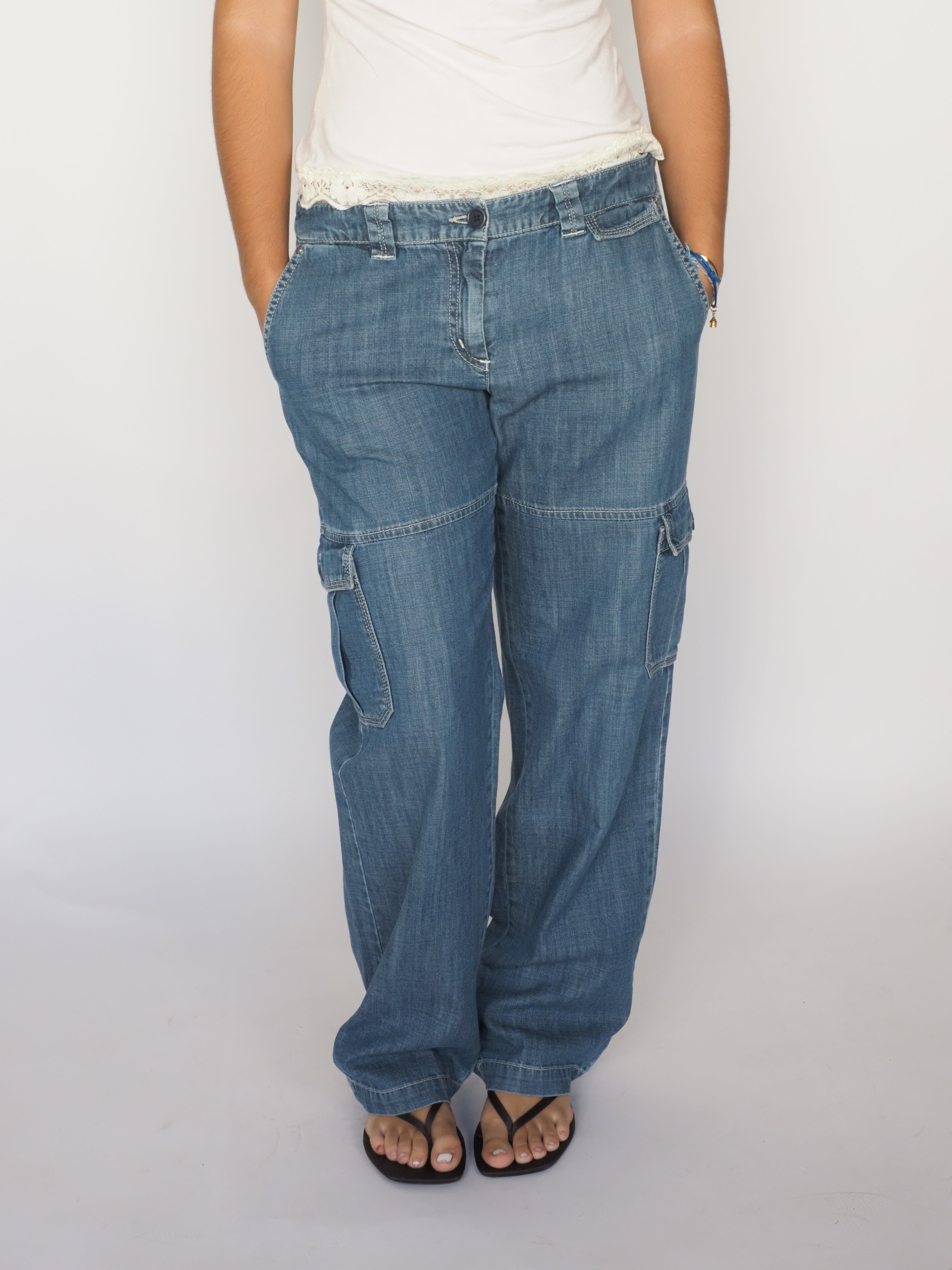 Marina Yachting Wide-Leg Cargo Jeans