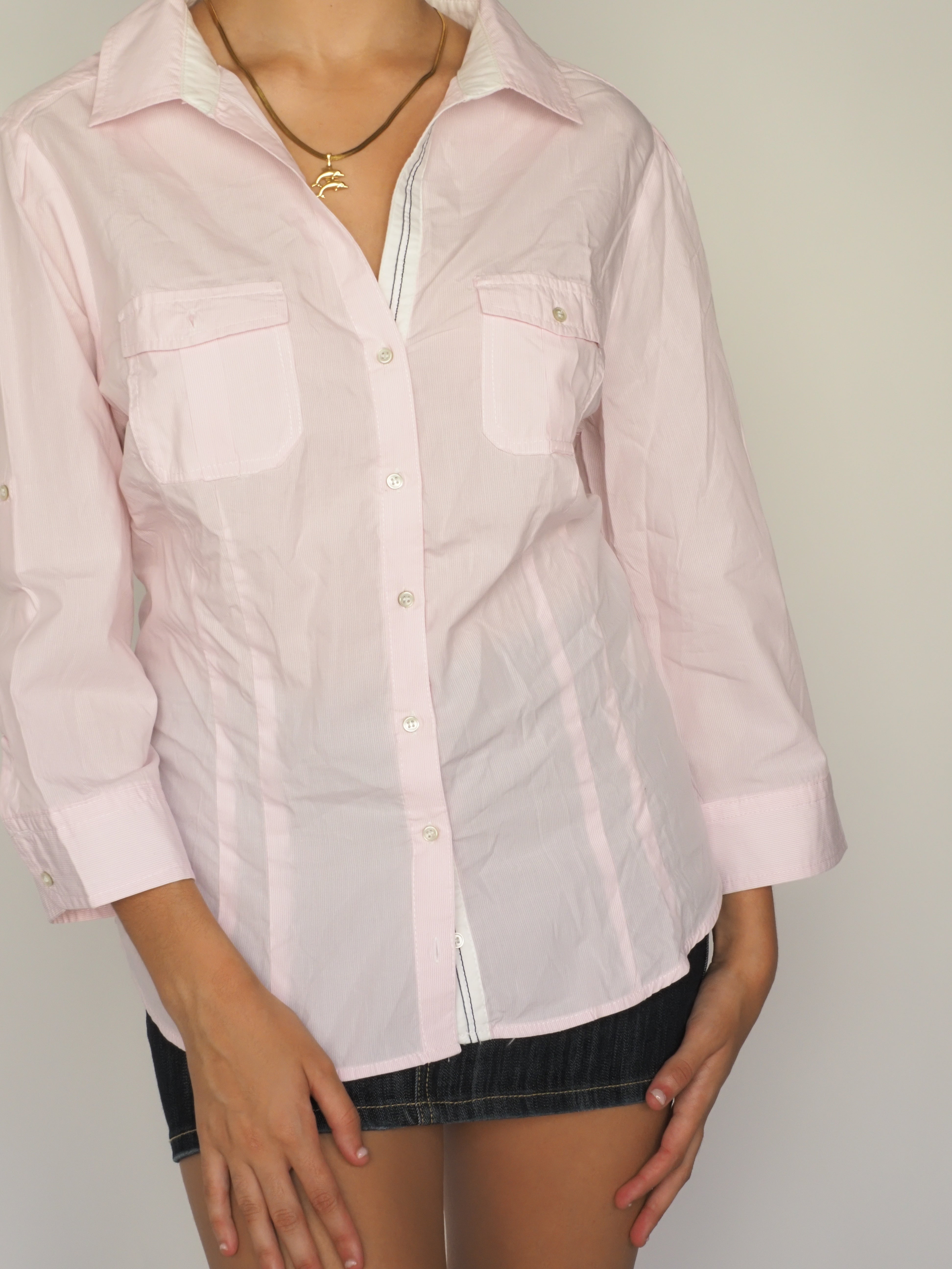 Light Pink Button-Up Shirt with Pockets – Zara