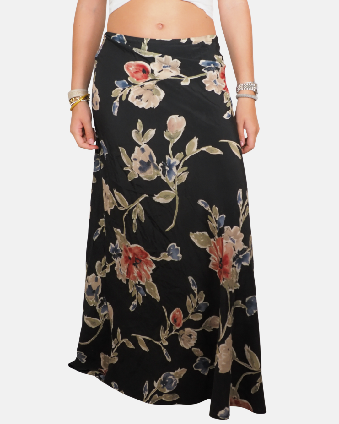 Black Floral Maternity Maxi Skirt - MOTHERHOOD