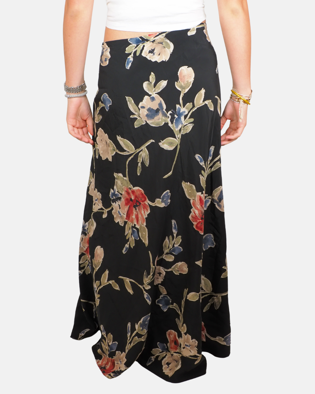 Black Floral Maternity Maxi Skirt - MOTHERHOOD
