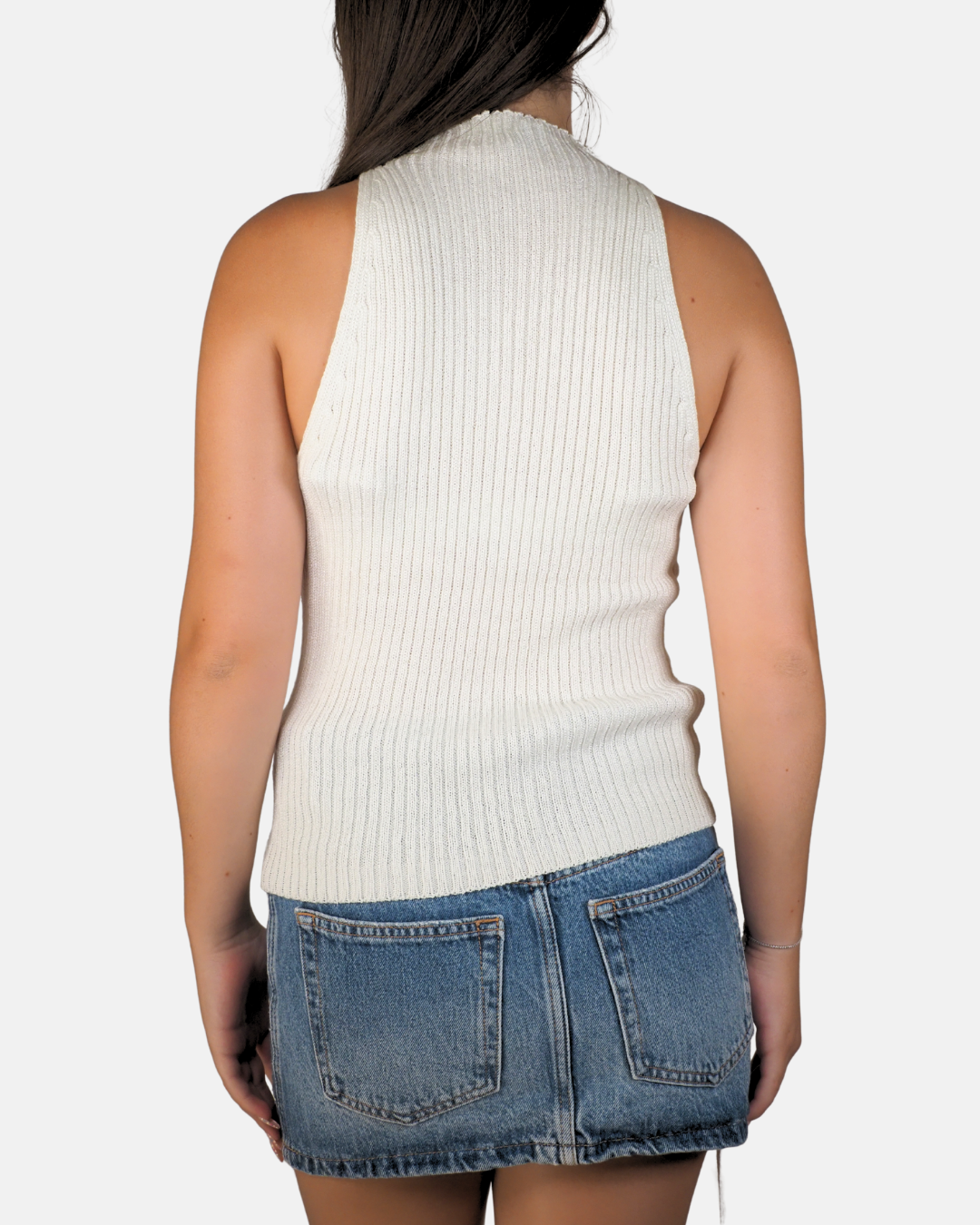 Y2K “SBOING” Graphic Knit Halter Top - Vanitosa