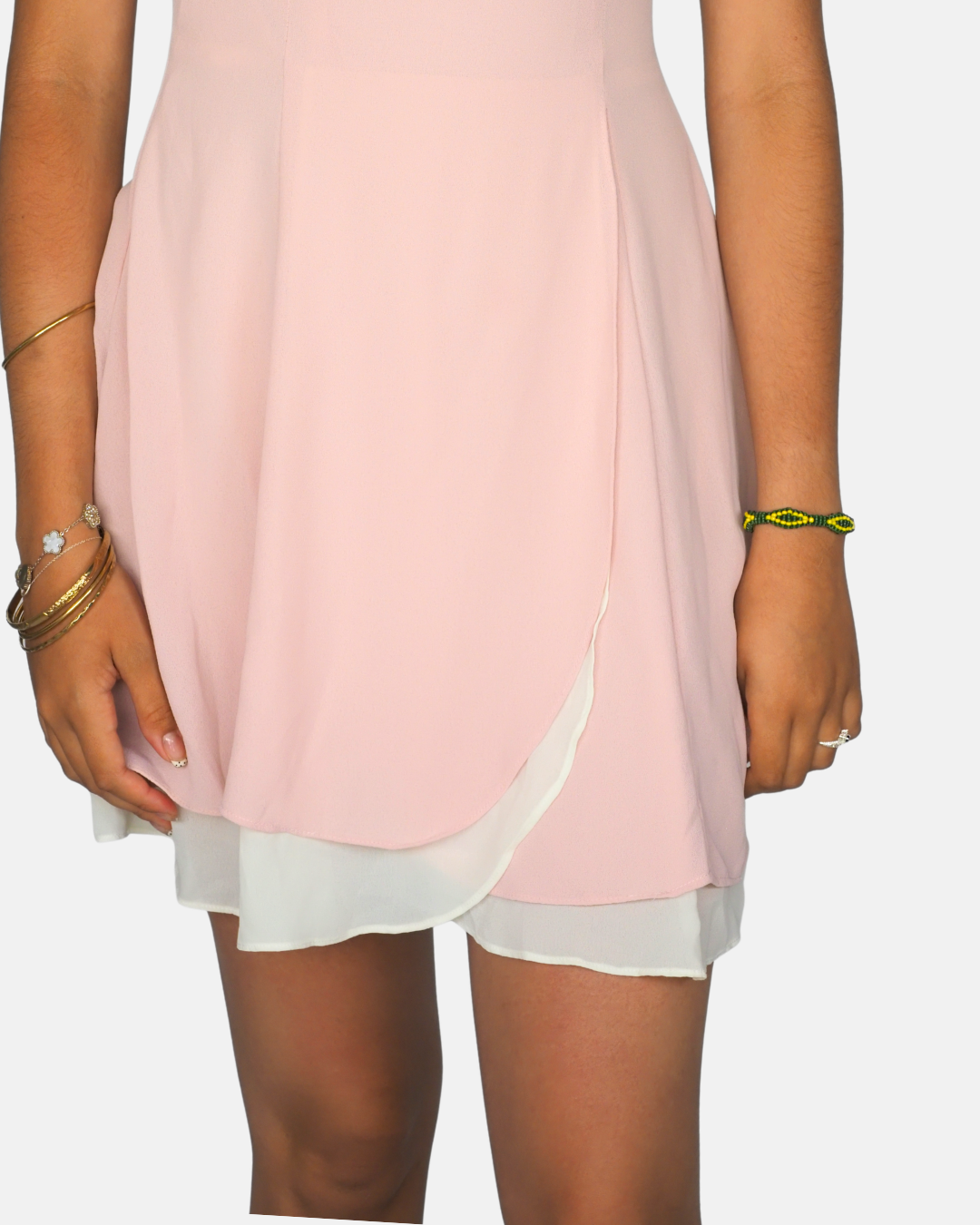 Saelee Dresses Blush Layered Chiffon Mini Dress