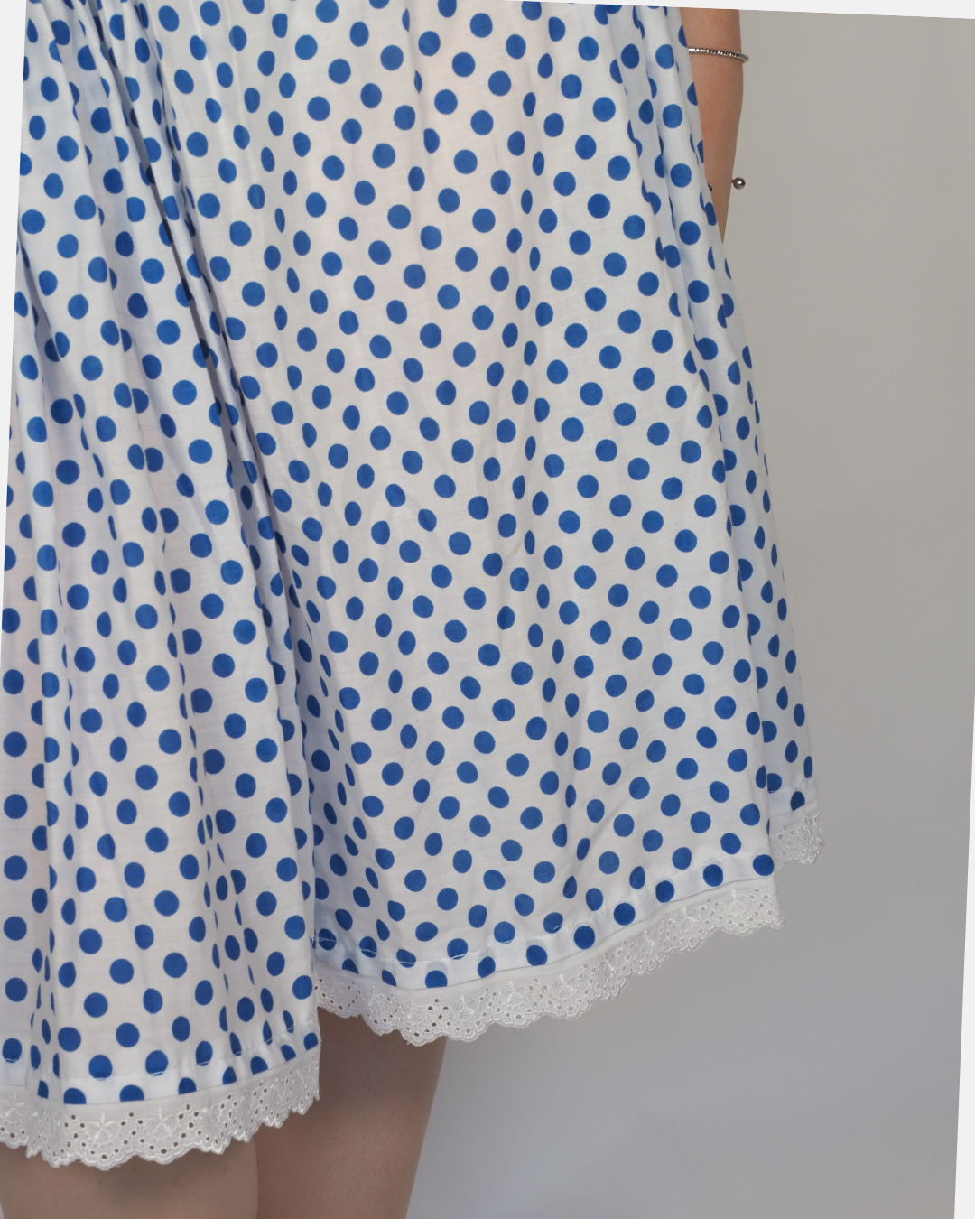 Y2K Polka Dot Flowy Midi Skirt